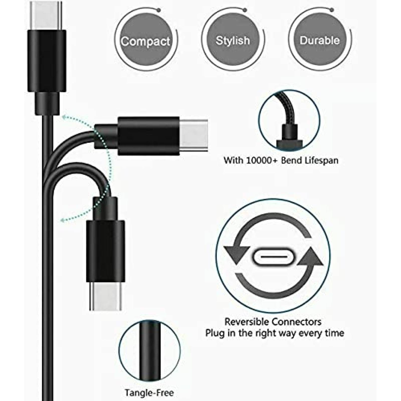 Cable de carga USB C WZHENB para Skullcandy Indy Evo etc