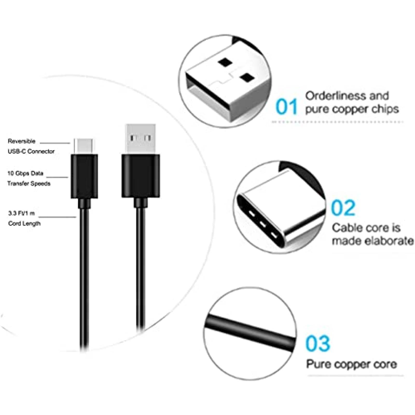 Cable de carga USB C WZHENB para Skullcandy Indy Evo etc
