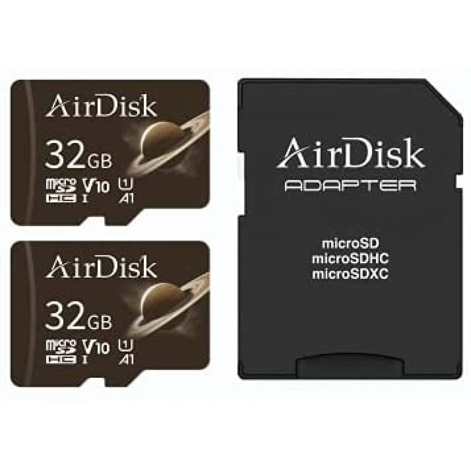 Tarjeta de Memoria AirDisk 2 Pzs Micro SD 32 GB -Negro