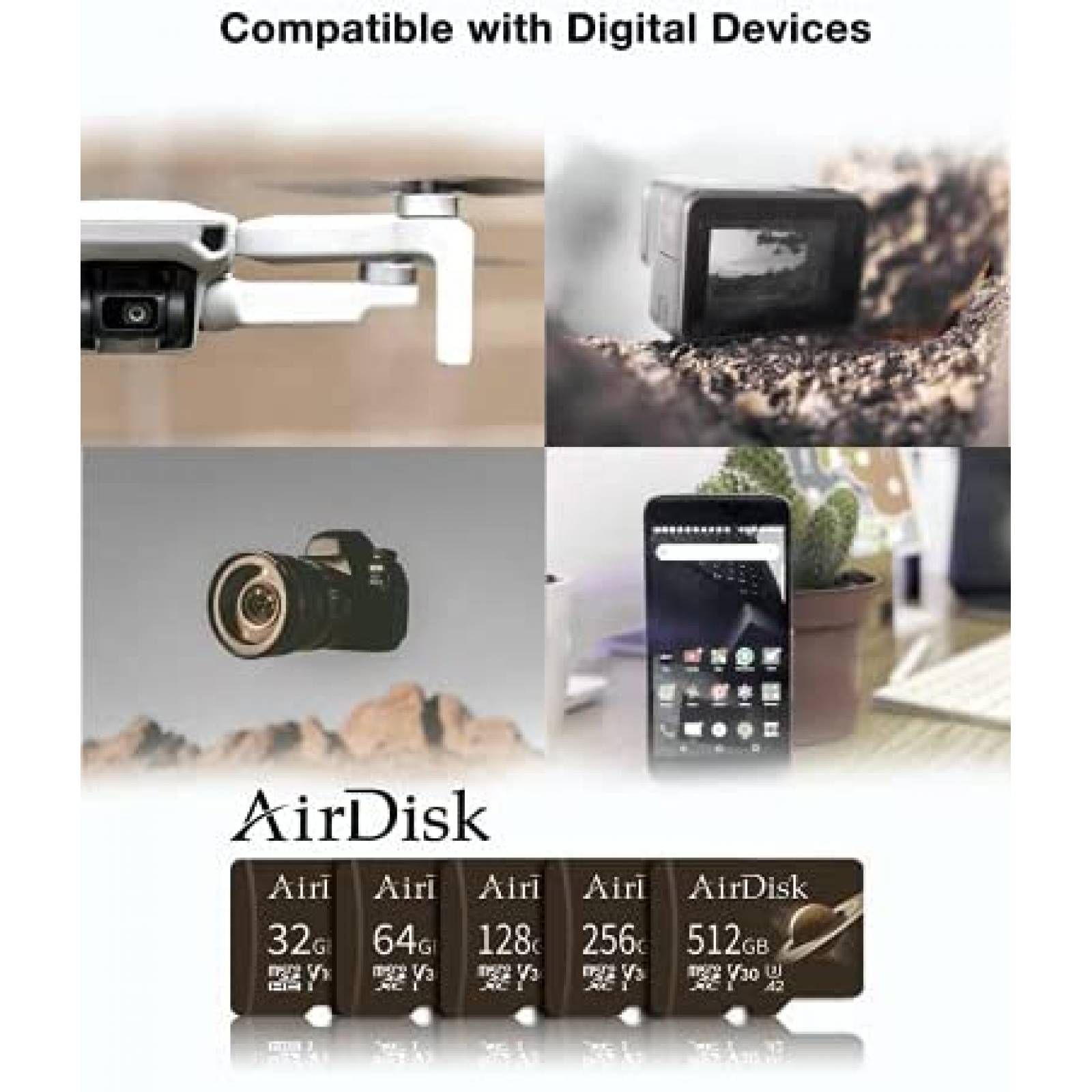 Tarjeta de Memoria AirDisk 2 Pzs Micro SD 32 GB -Negro