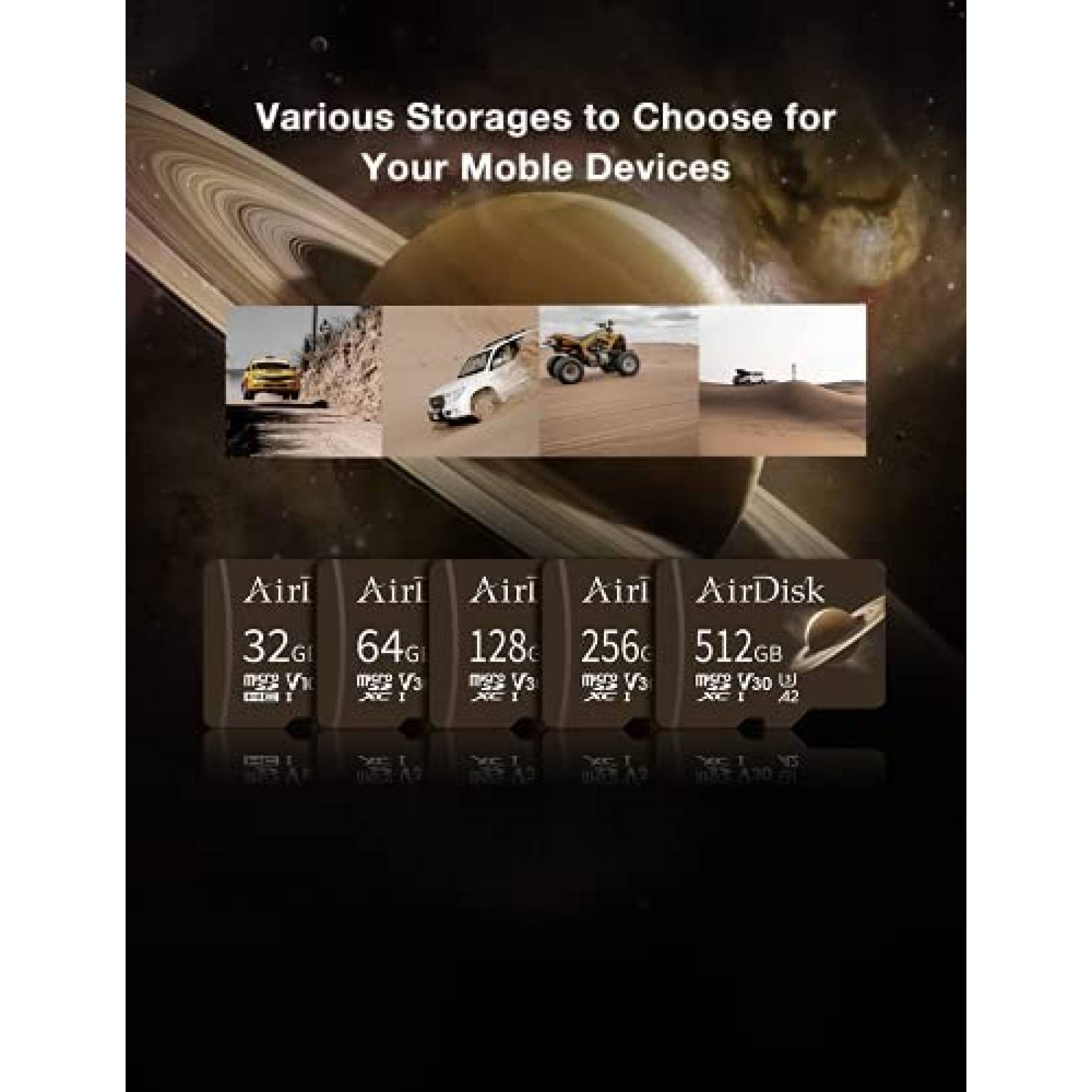 Tarjeta de Memoria AirDisk 2 Pzs Micro SD 32 GB -Negro