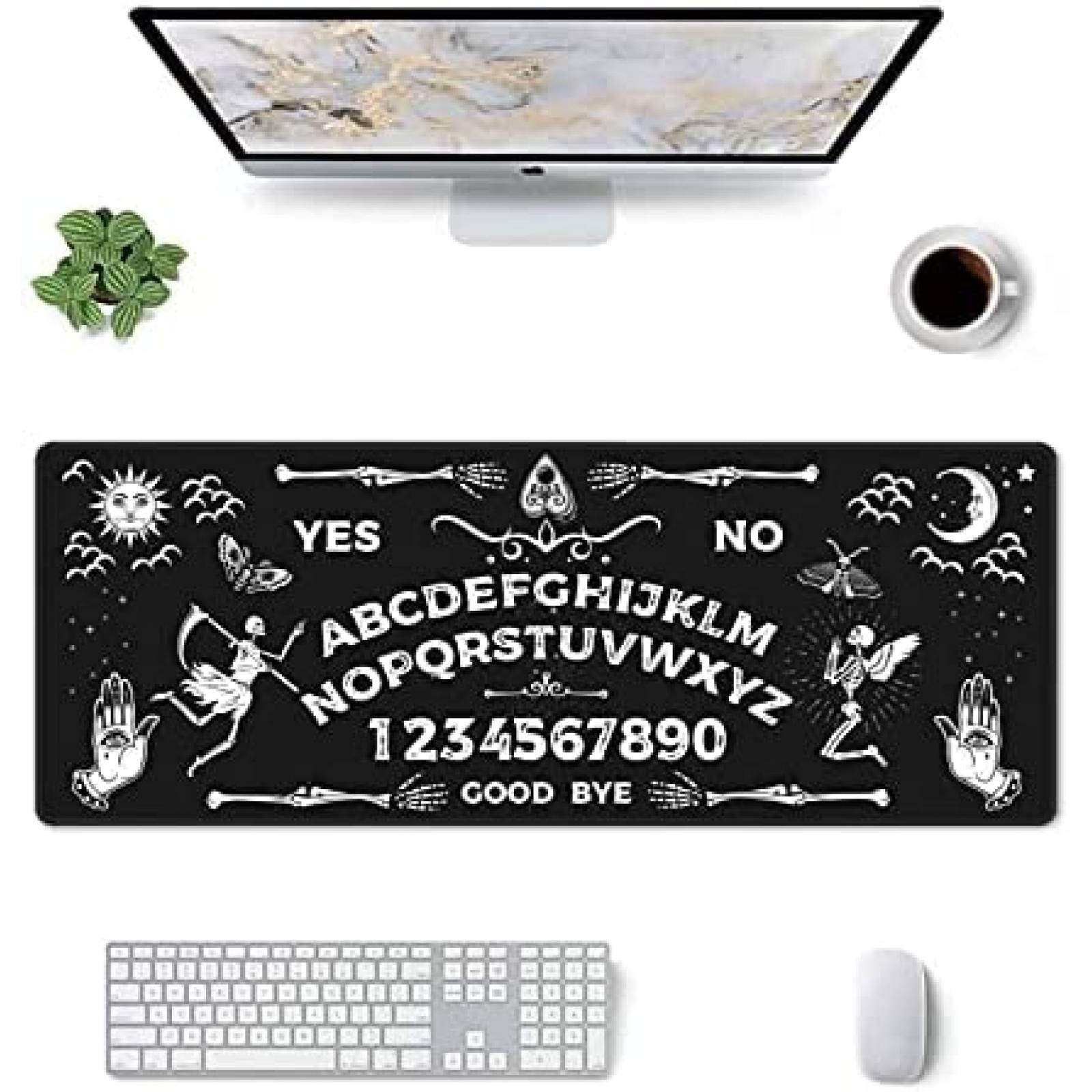 Mouse Pad XXL Yaateeh de 31.5'' X 11.8'' Ouija -Negro