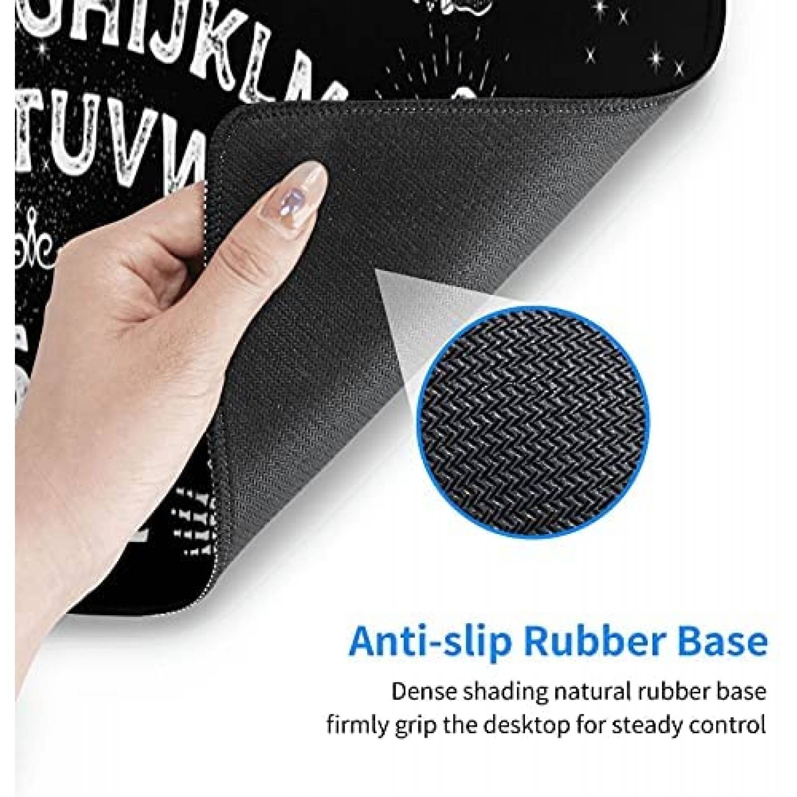 Mouse Pad XXL Yaateeh de 31.5'' X 11.8'' Ouija -Negro