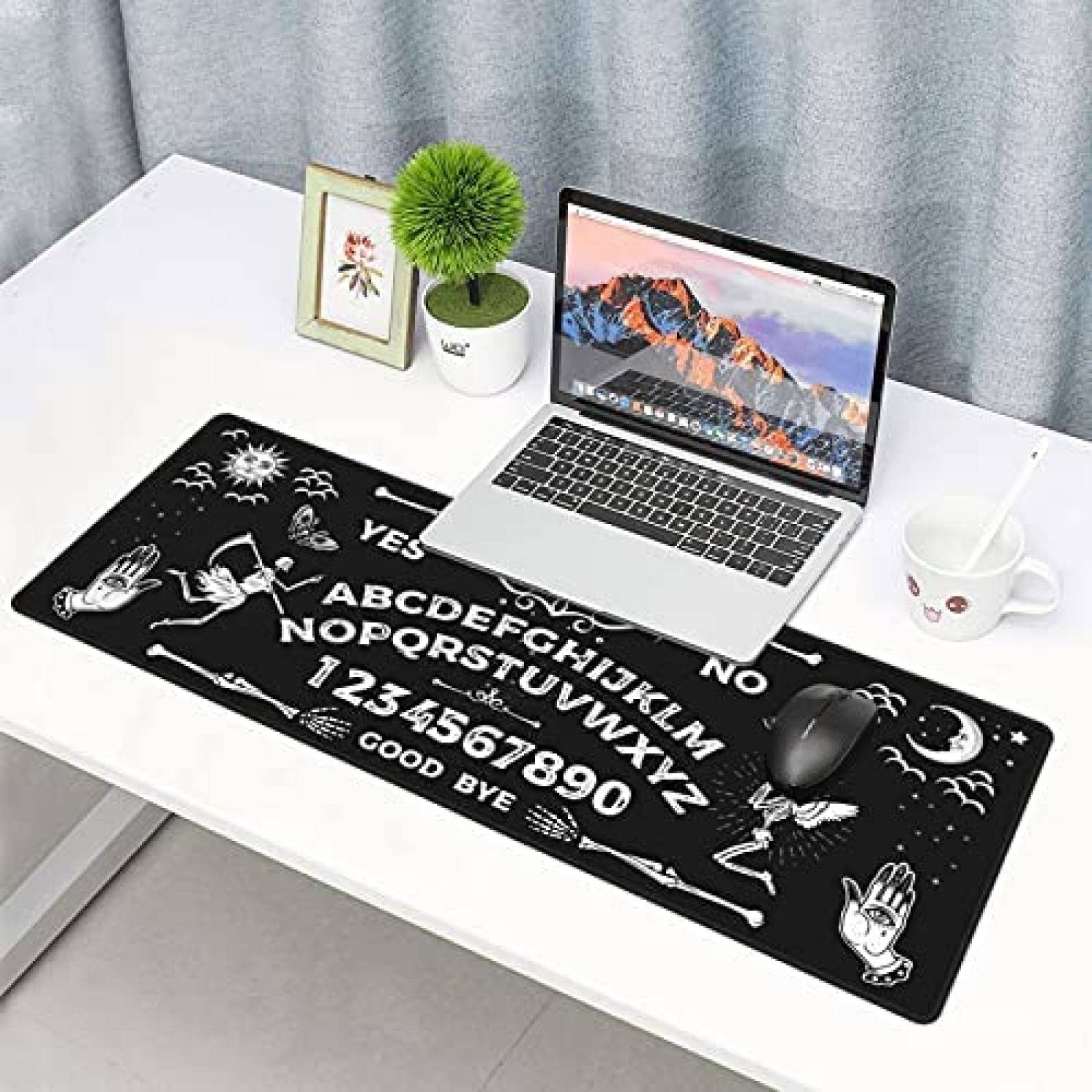 Mouse Pad XXL Yaateeh de 31.5'' X 11.8'' Ouija -Negro