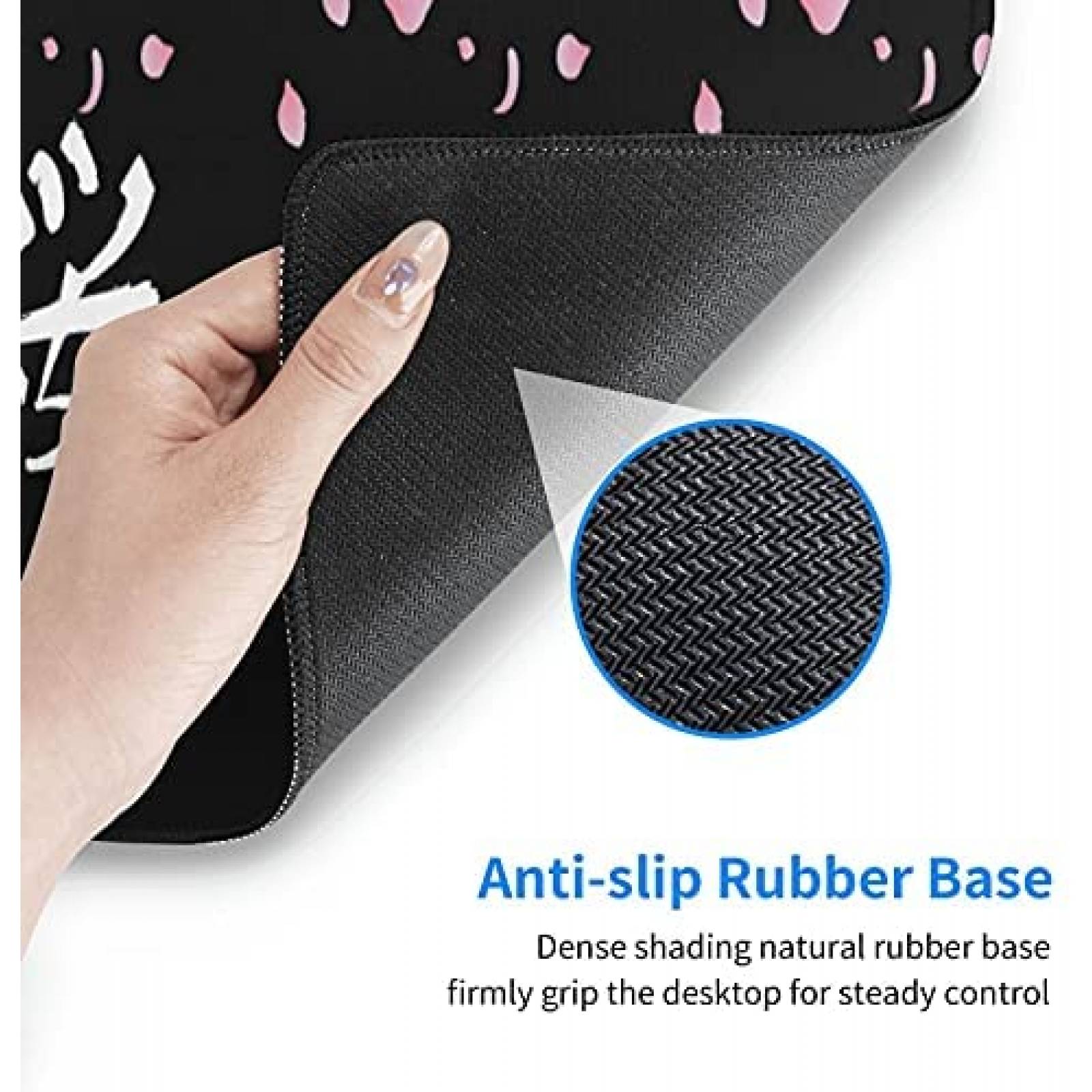 Mouse Pad XXL Kelysun Sakura de 31.5''x11.8'' -Negro/Rosa