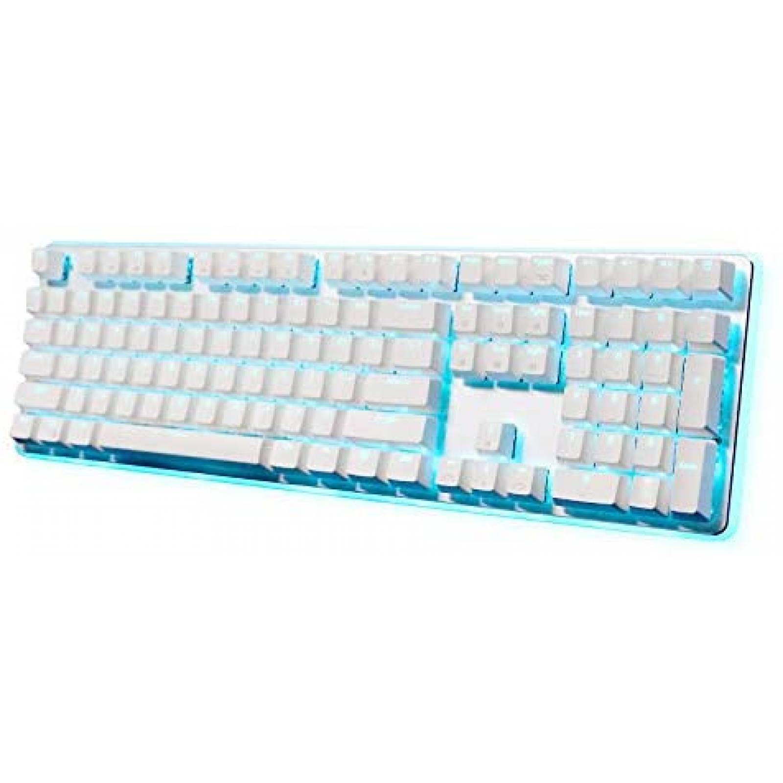 Teclado Gamer ROYAL KLUDGE con Luz LED de 108 Teclas -Blanco
