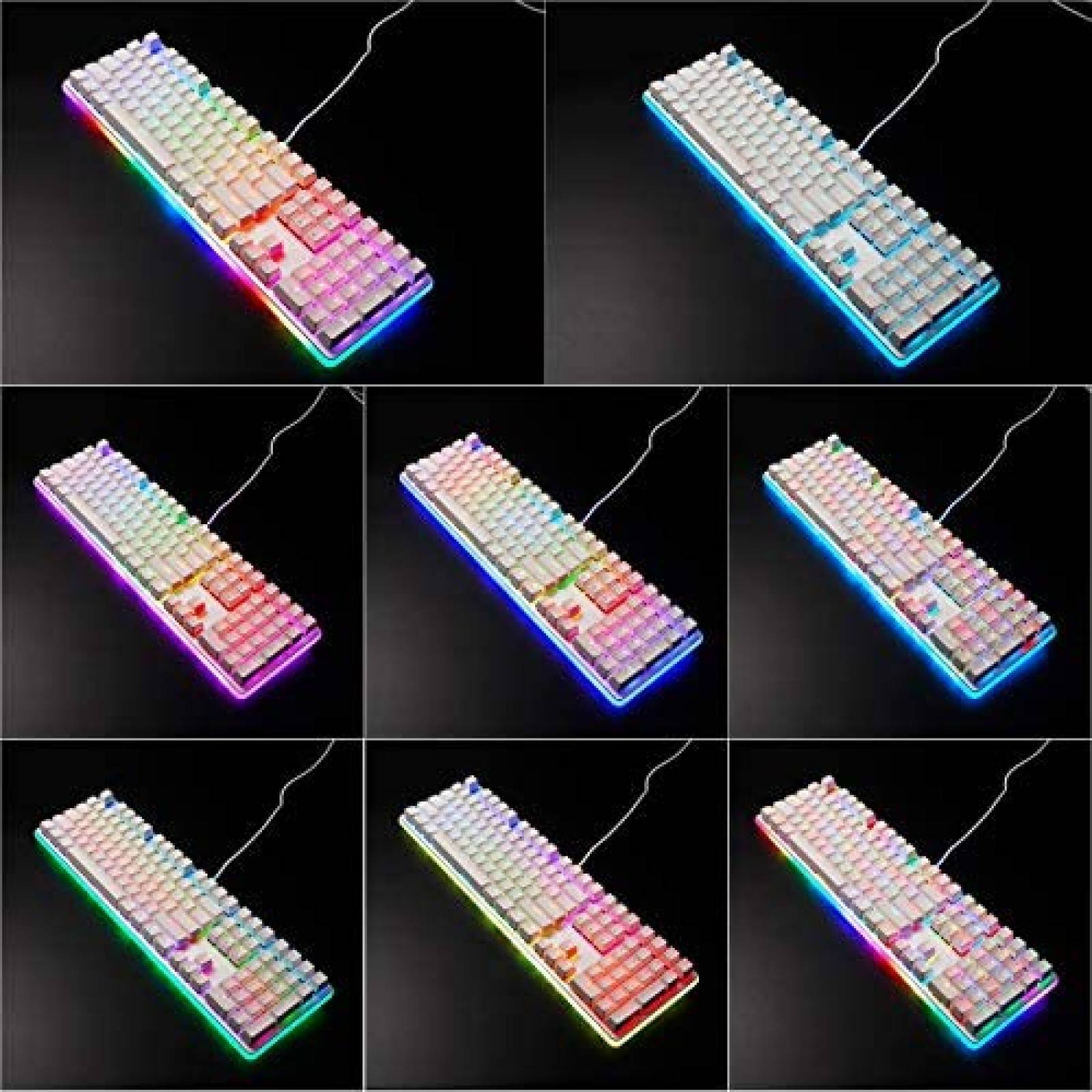 Teclado Gamer ROYAL KLUDGE con Luz LED de 108 Teclas -Blanco