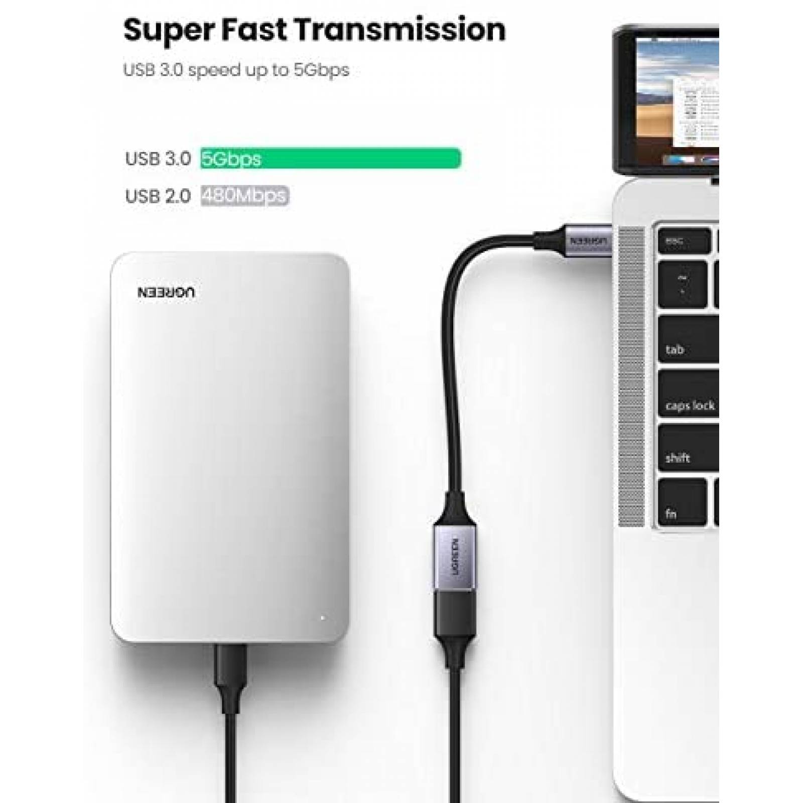 Adaptador UGREEN USB C a USB 3.0 Paquete de 2 tipo C OTG