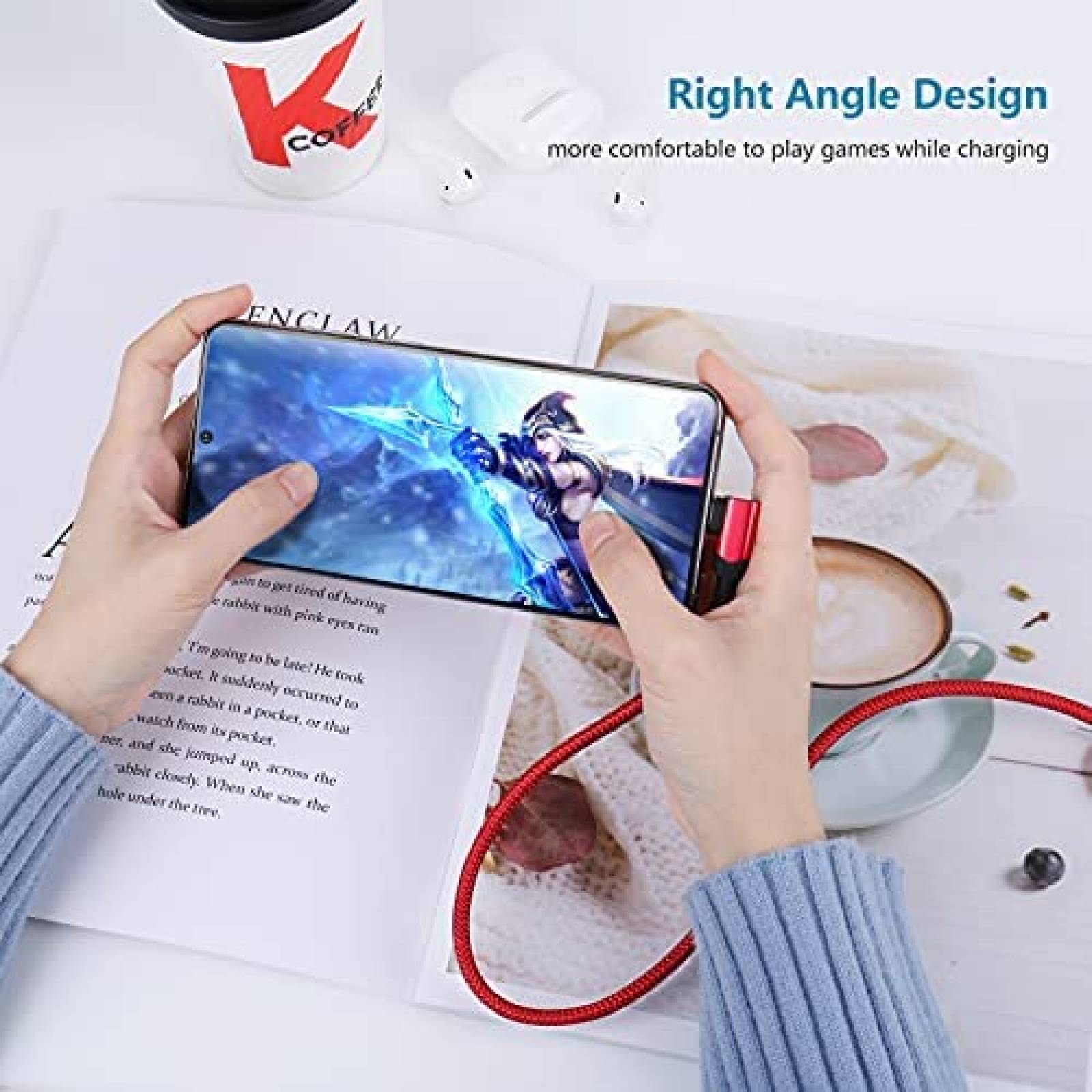 Cable Besgoods 2 Pzs 100W 10Gbps USB-C a USB-C -Rojo/Negro