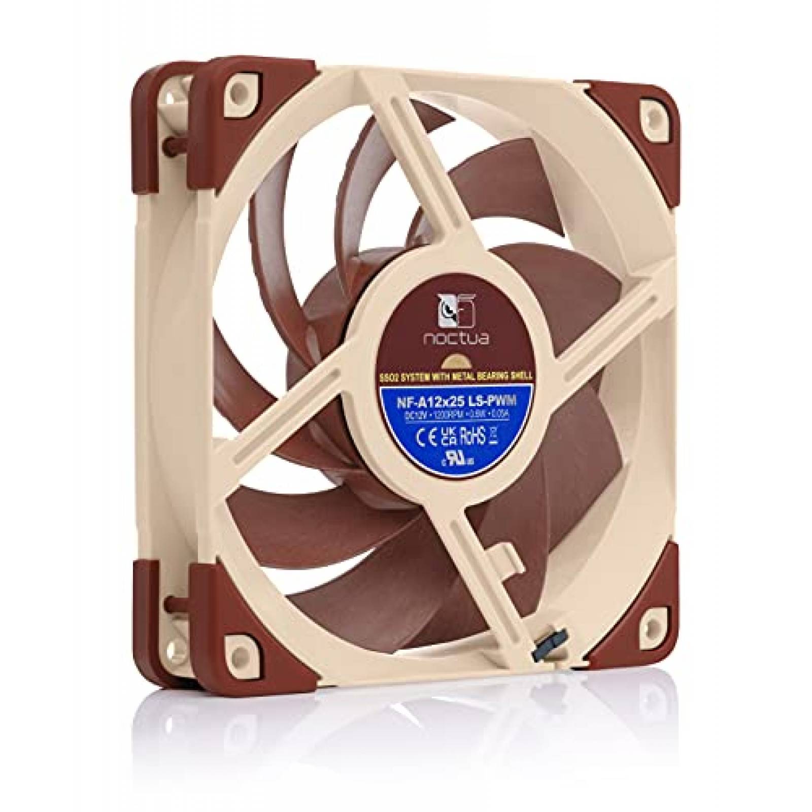 Ventilador de PC Noctua NF-A12x25 LS-PWM 4-Pin 120mm -Cafe