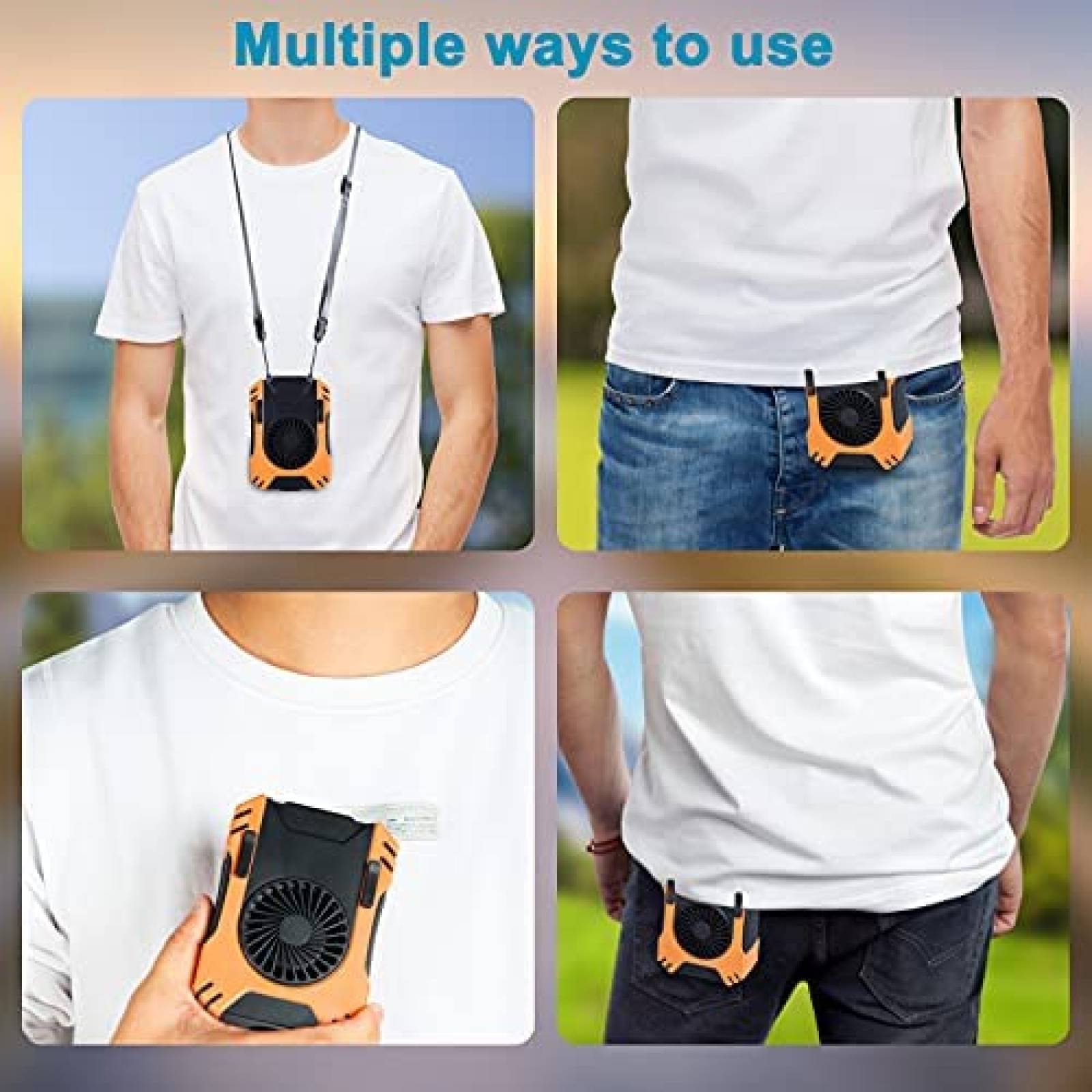 Ventilador de cintura Cadrim portatil, mini USB 8000RPM