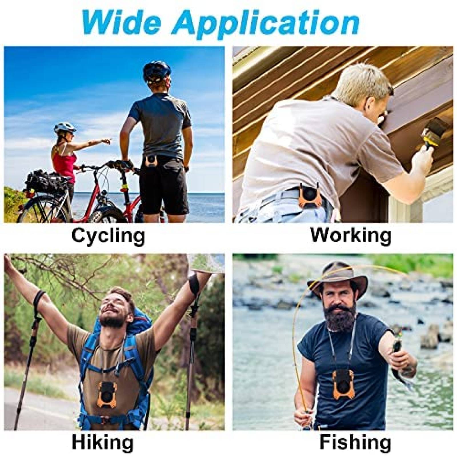 Ventilador de cintura Cadrim portatil, mini USB 8000RPM