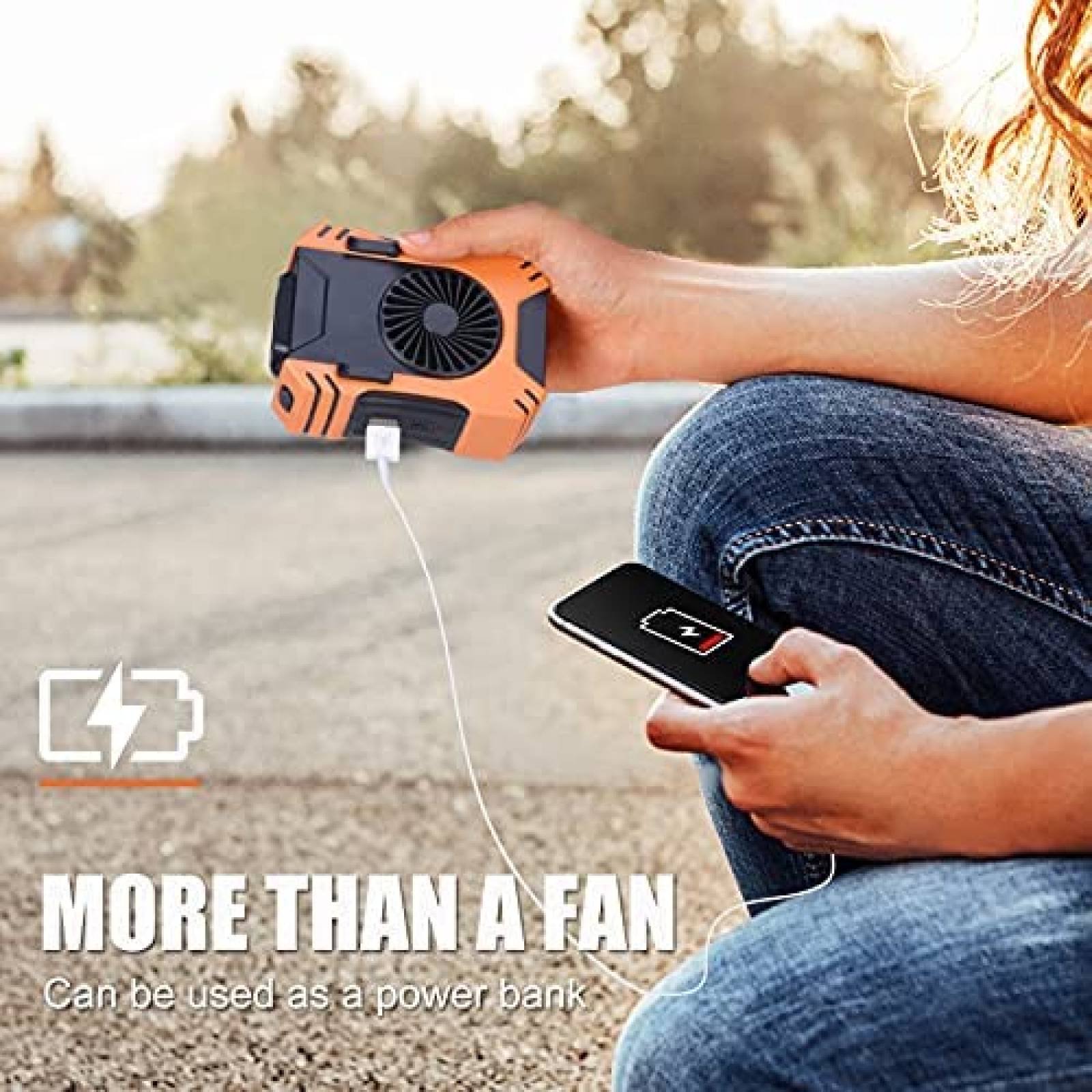 Ventilador de cintura Cadrim portatil, mini USB 8000RPM