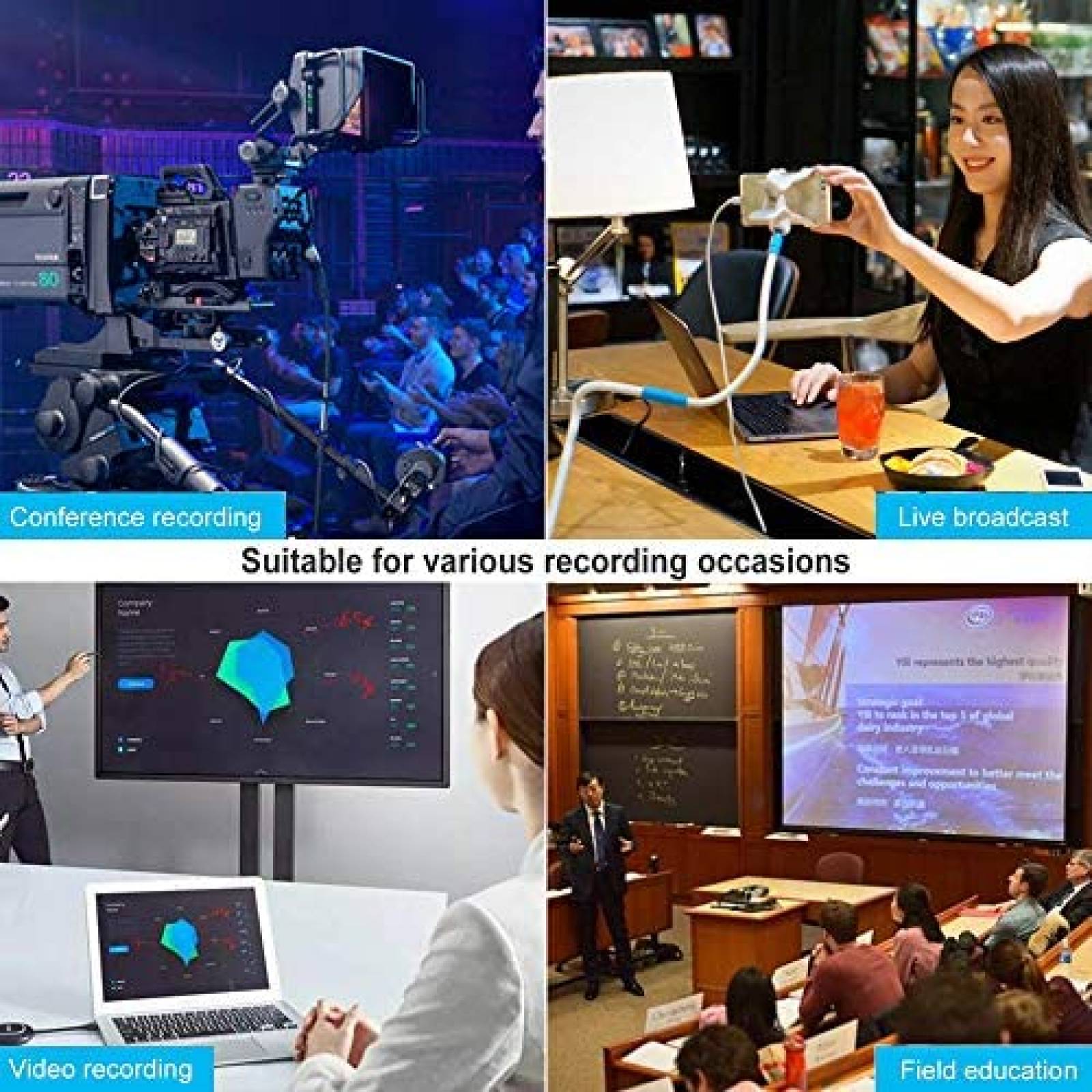 Tarjeta Captura AOGITKE Audio 4K HDMI USB Computador -Negro