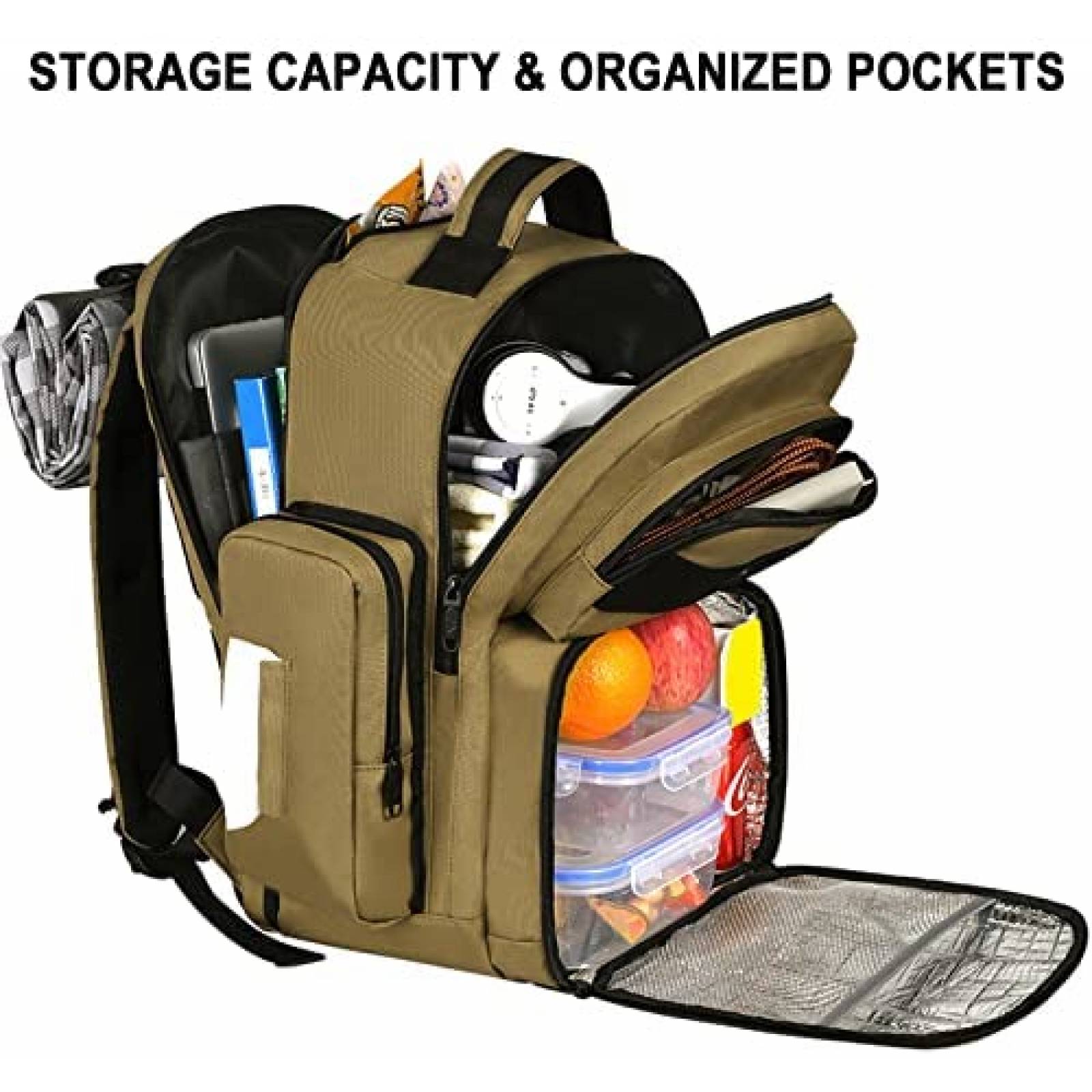 Mochila Matein para Laptop de 17'' con Puerto USB -Khaki