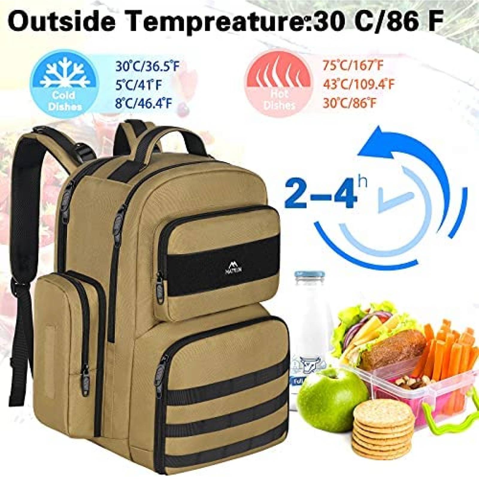 Mochila Matein para Laptop de 17'' con Puerto USB -Khaki