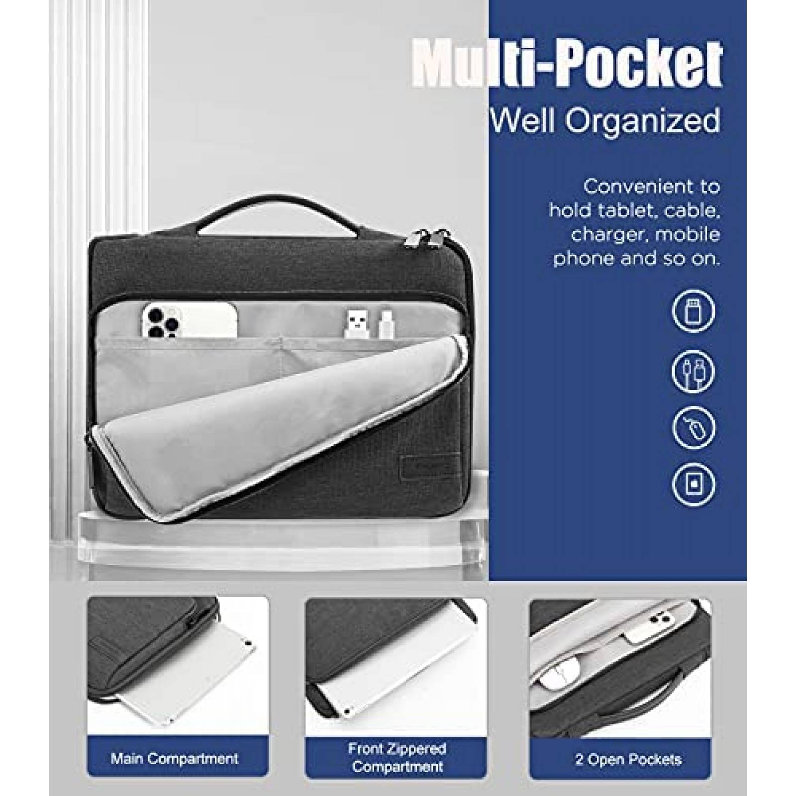 Estuche tablet MoKo tipo portafolio hasta 11" Poliester
