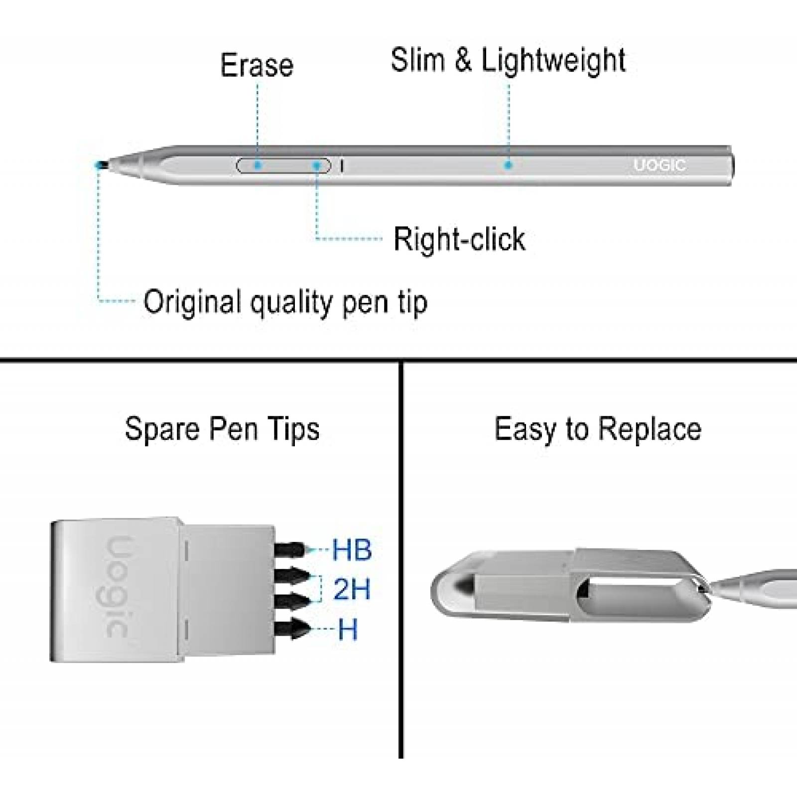 Pluma Digital UOGIC Surface Bluetooth Recargable -Gris