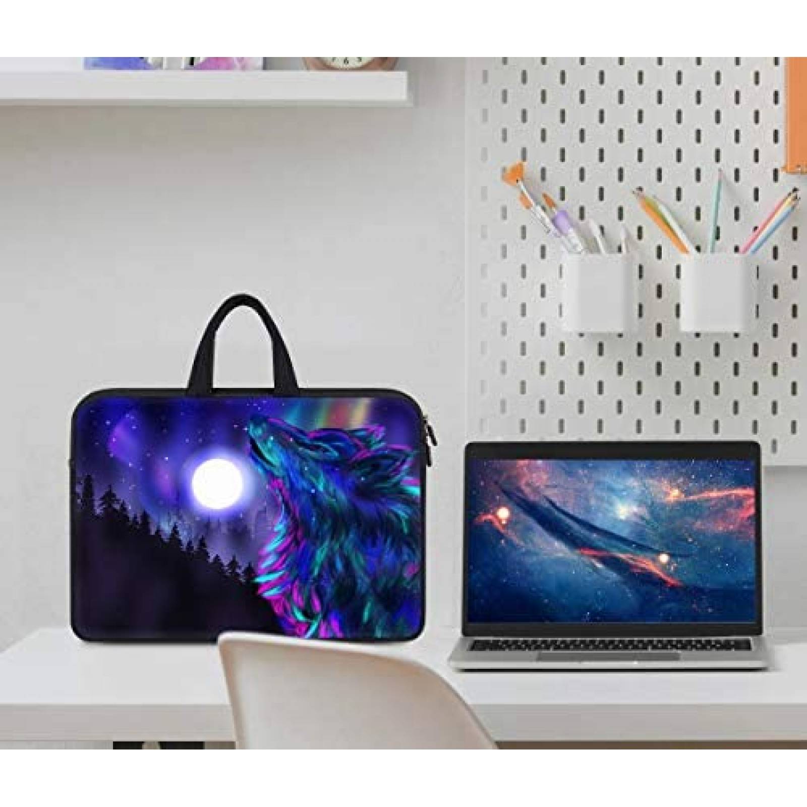 Mochila laptop DAMOMCO Lobo 14" Compatible de mano -Azul