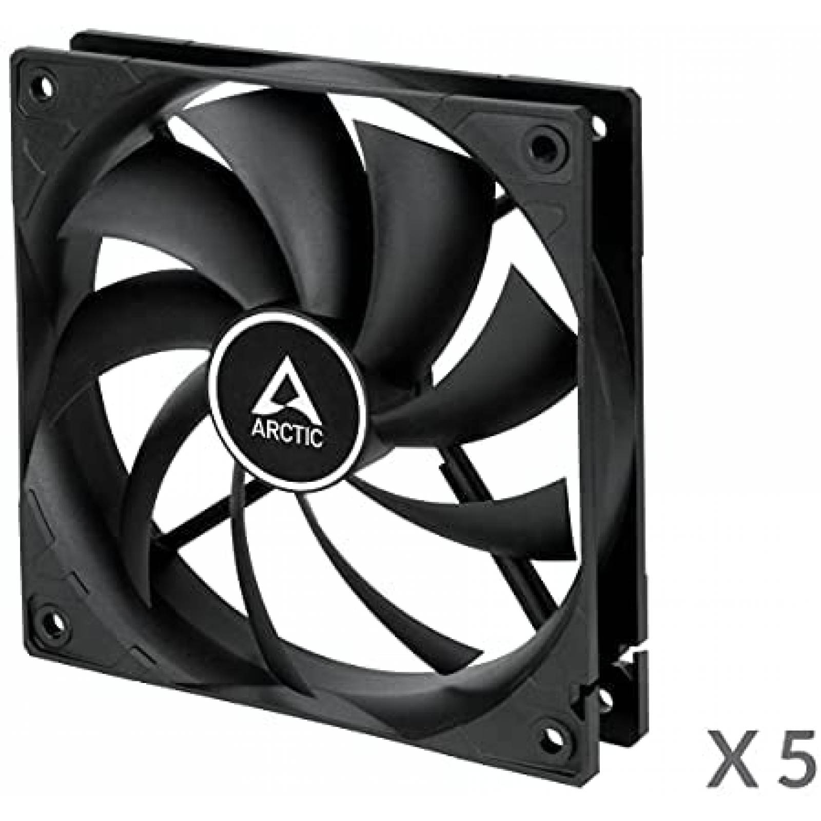 Ventilador ARCTIC F12 5Pzs Estandar 120mm 1350 RPM -Negro