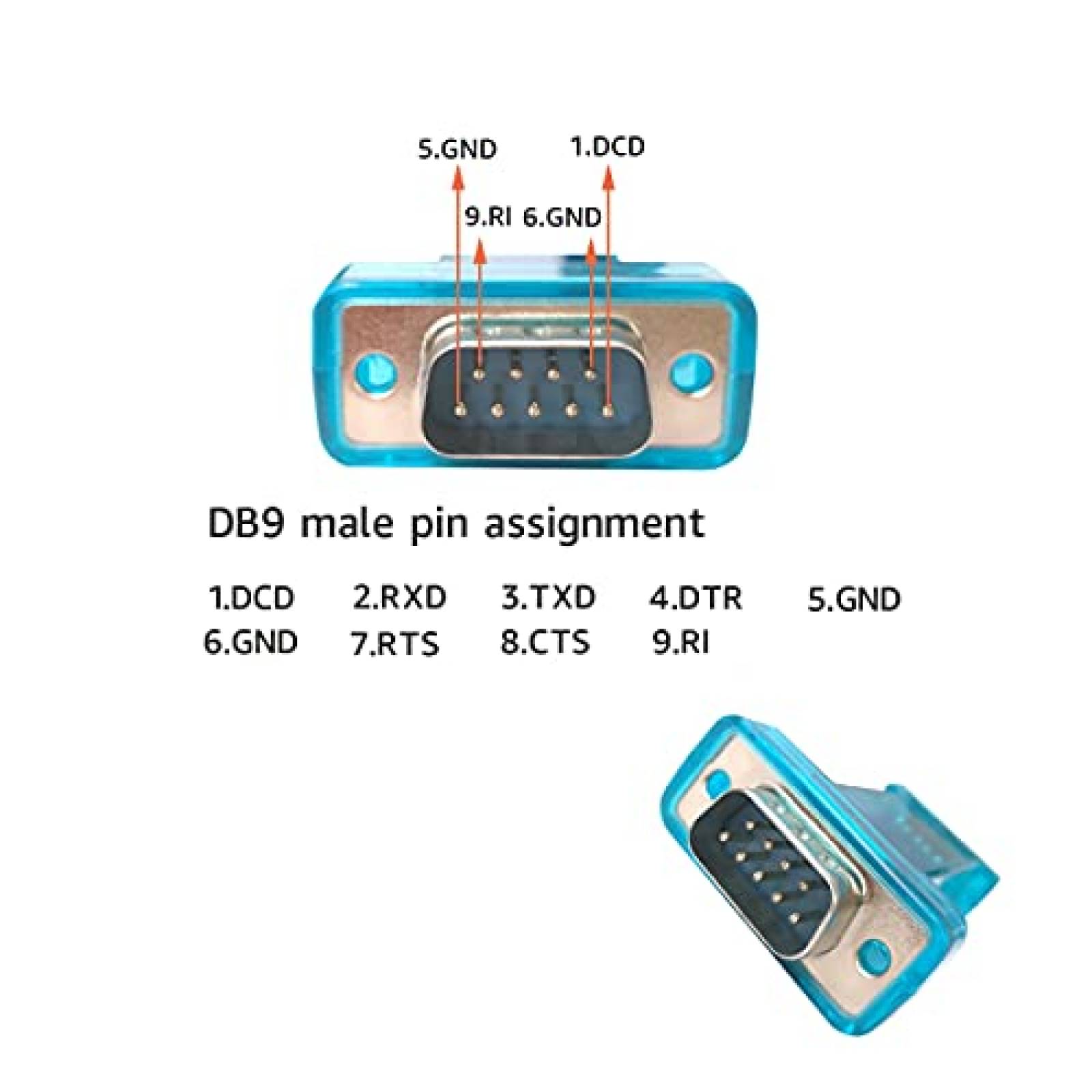 Adaptador DSD TECH SH-S10B USB a Serial RS232 DB9 -Azul