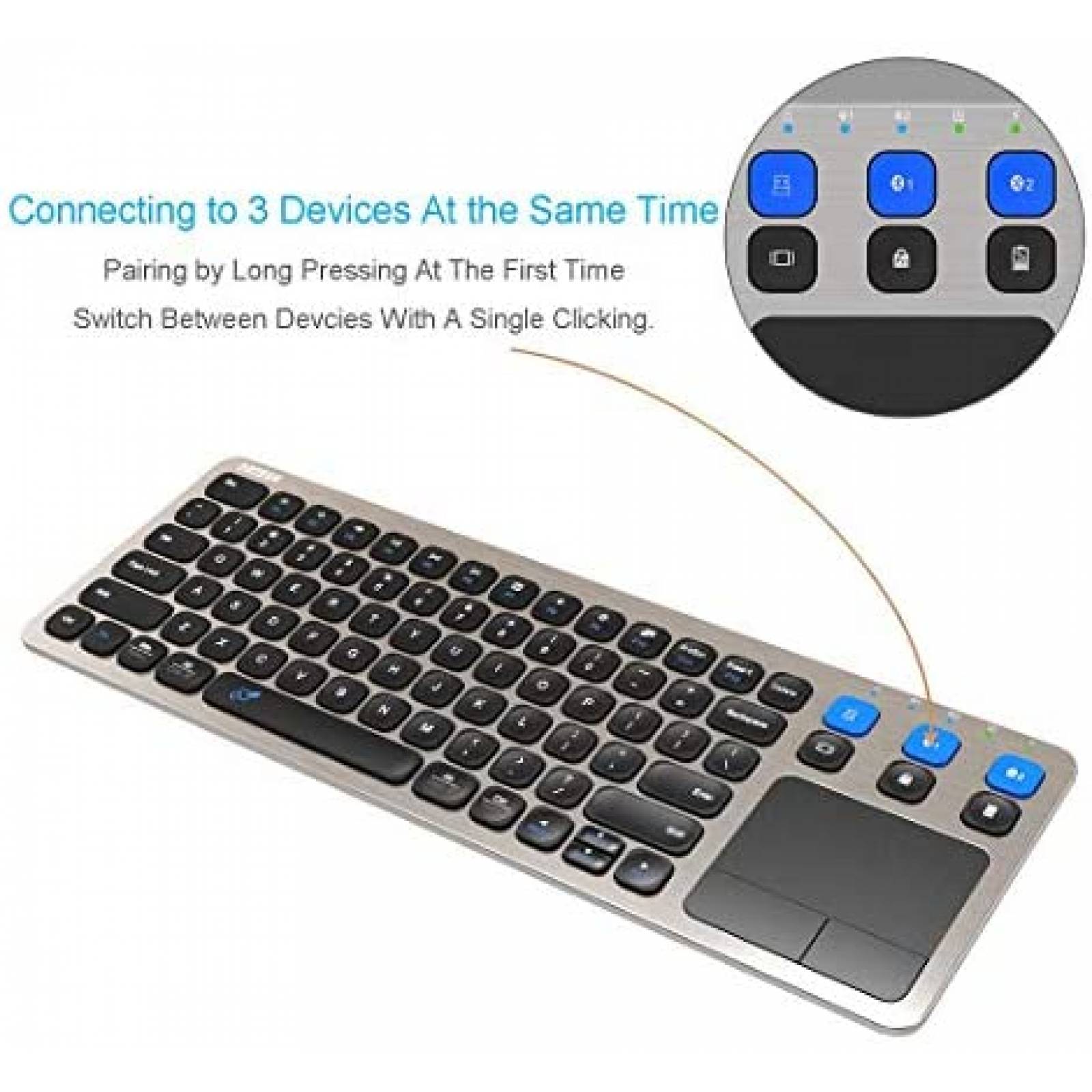 Teclado Arteck Touch TV universal inalambrico de 2.4G -Gris
