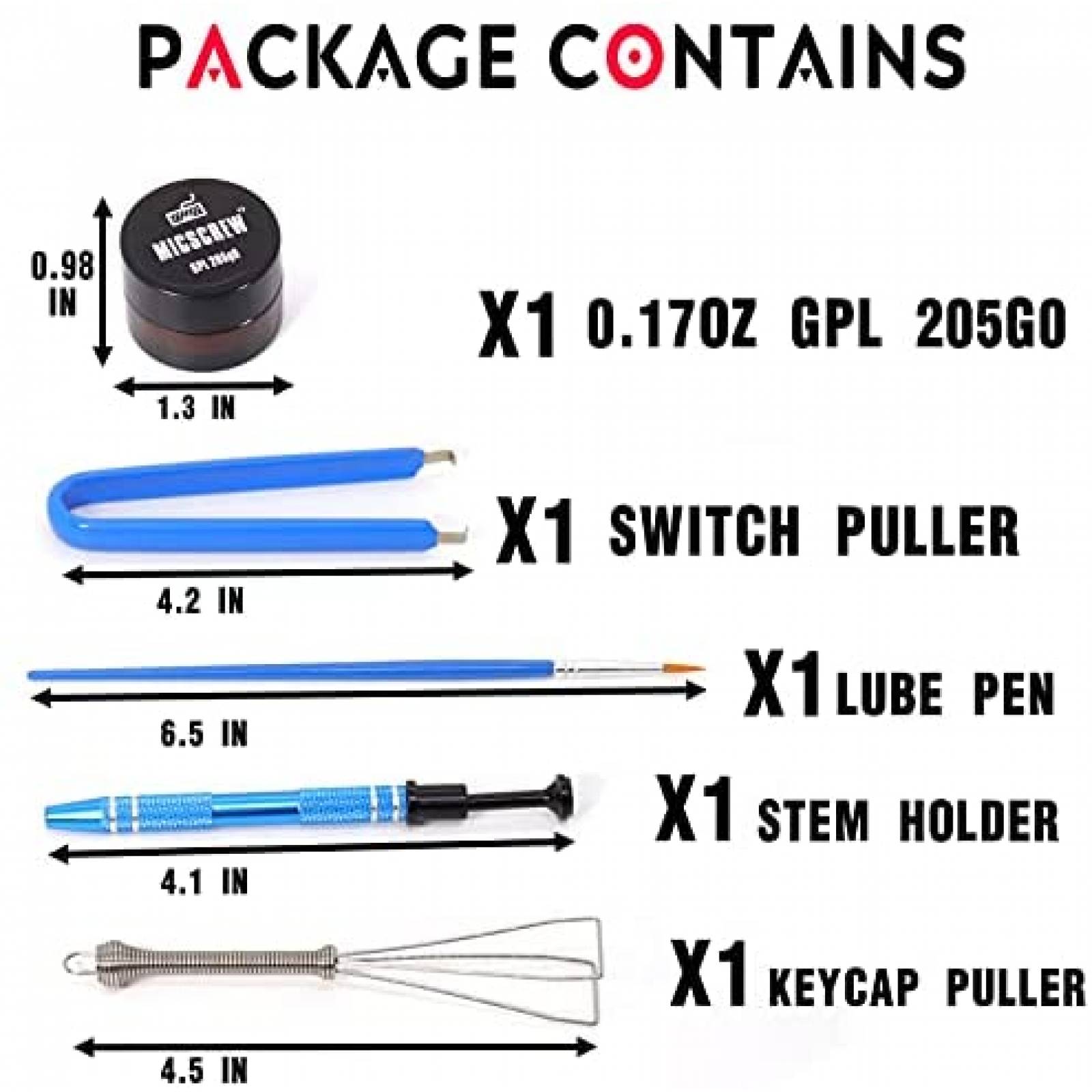 Kits de lubricante para teclado Byhoo 5 piezas -Azul