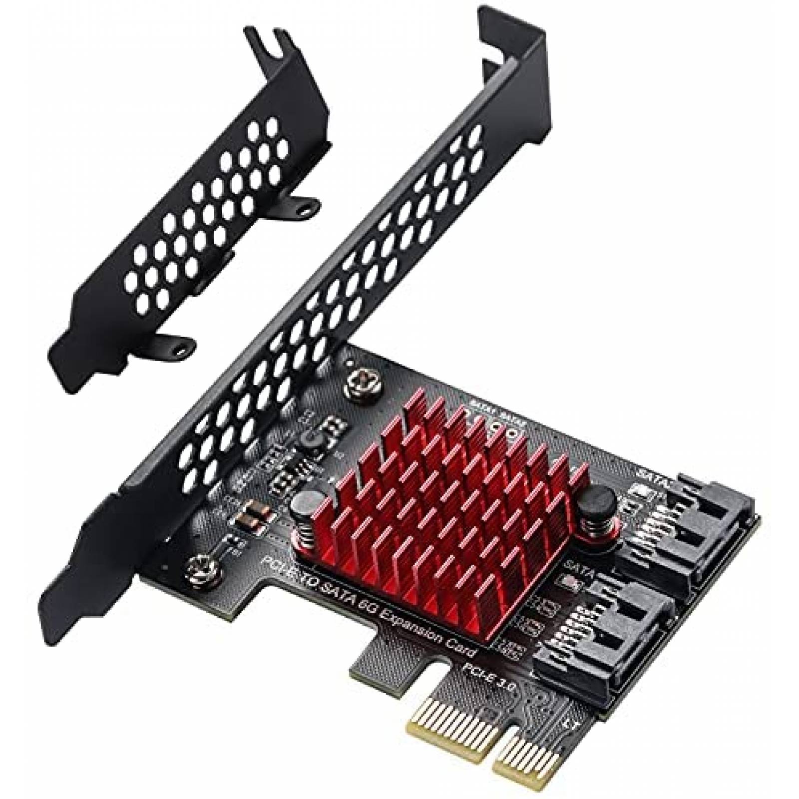 Tarjeta de Expansion MZHOU SATA 2 Puertos PCI-E 3.0 -Negro