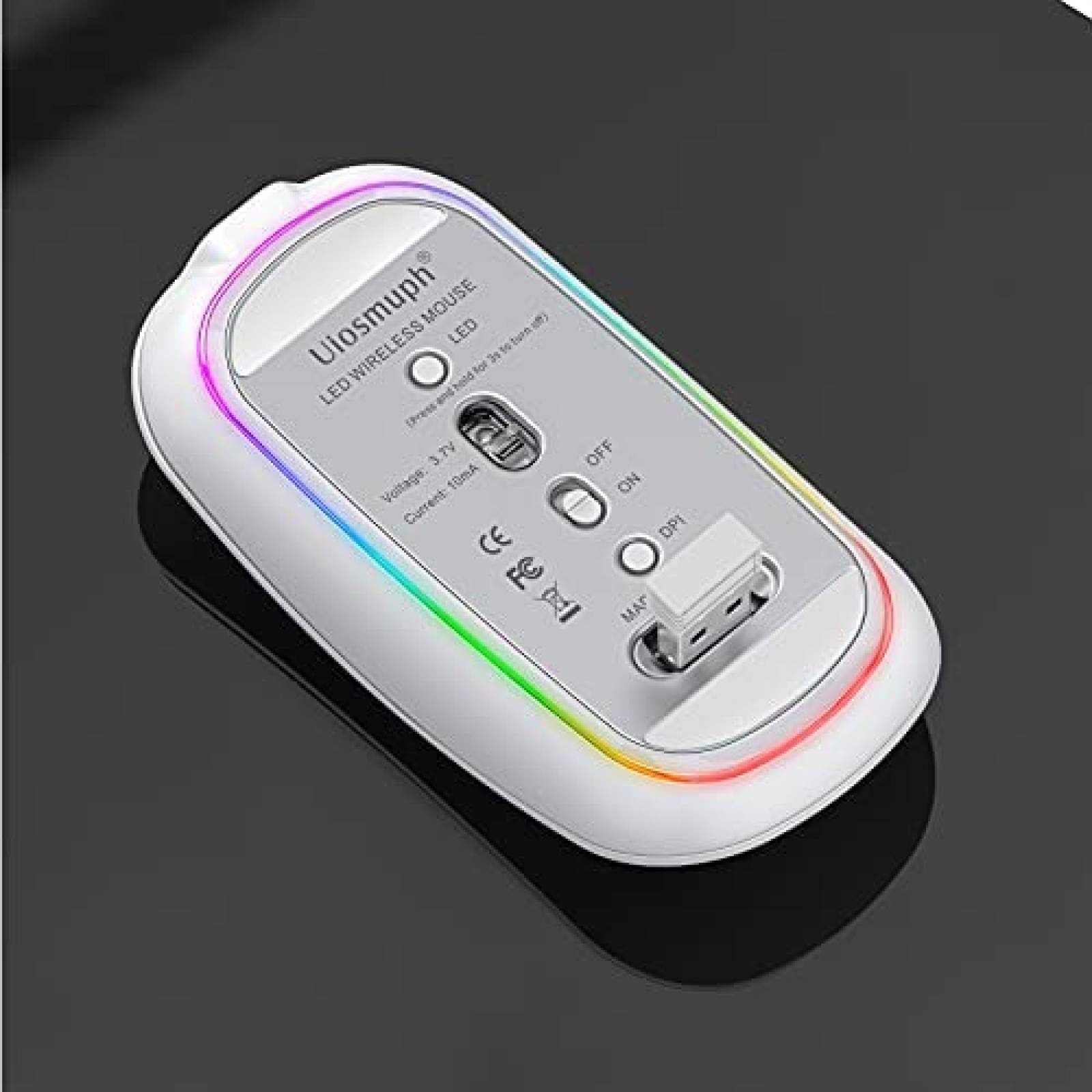 Mouse Uiosmuph G18 inalambrico RGB recargable -Morado