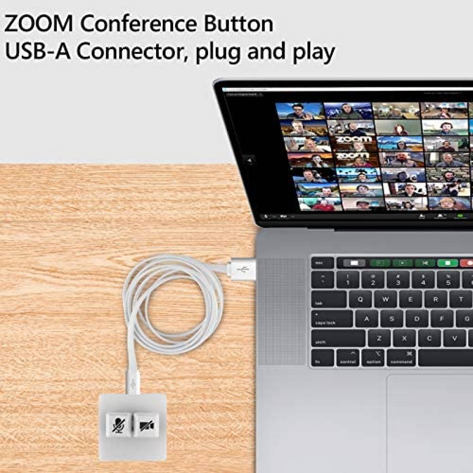Teclas de Mute para Zoom Linkidea USB para MacOS -Blanco