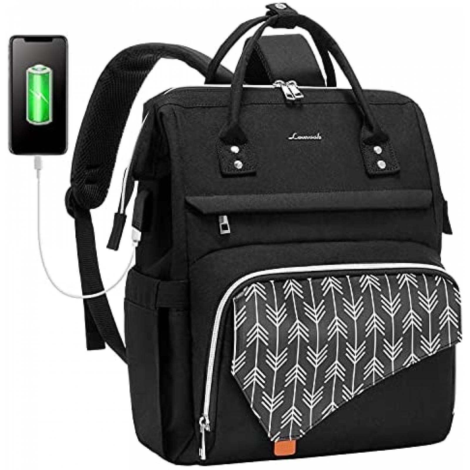 Mochila LOVEVOOK para Laptop de 17'' para Mujer -Negro