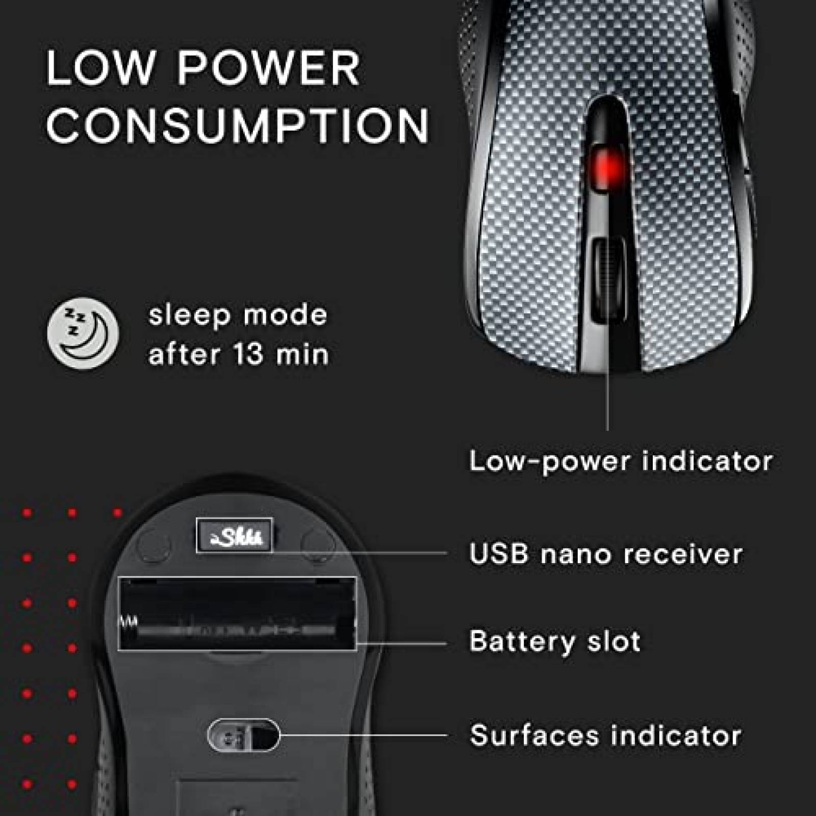 Mouse con receptor USB SHHHMOUSE Silent multisuperficie