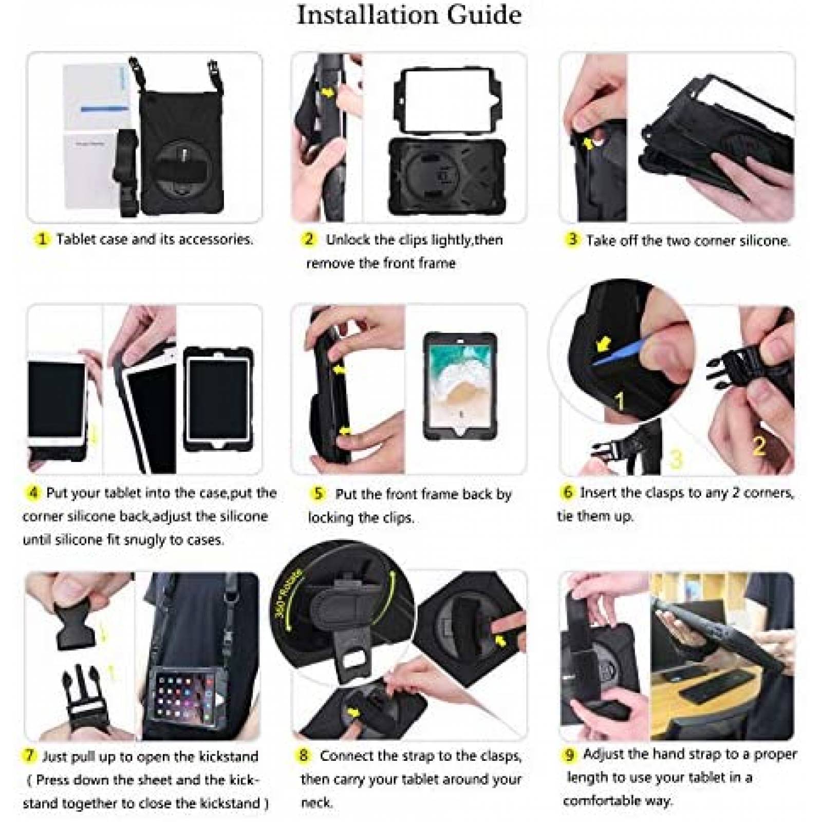 Funda Rigida BRAECN para Galaxy Tab A 8.0'' -Negro