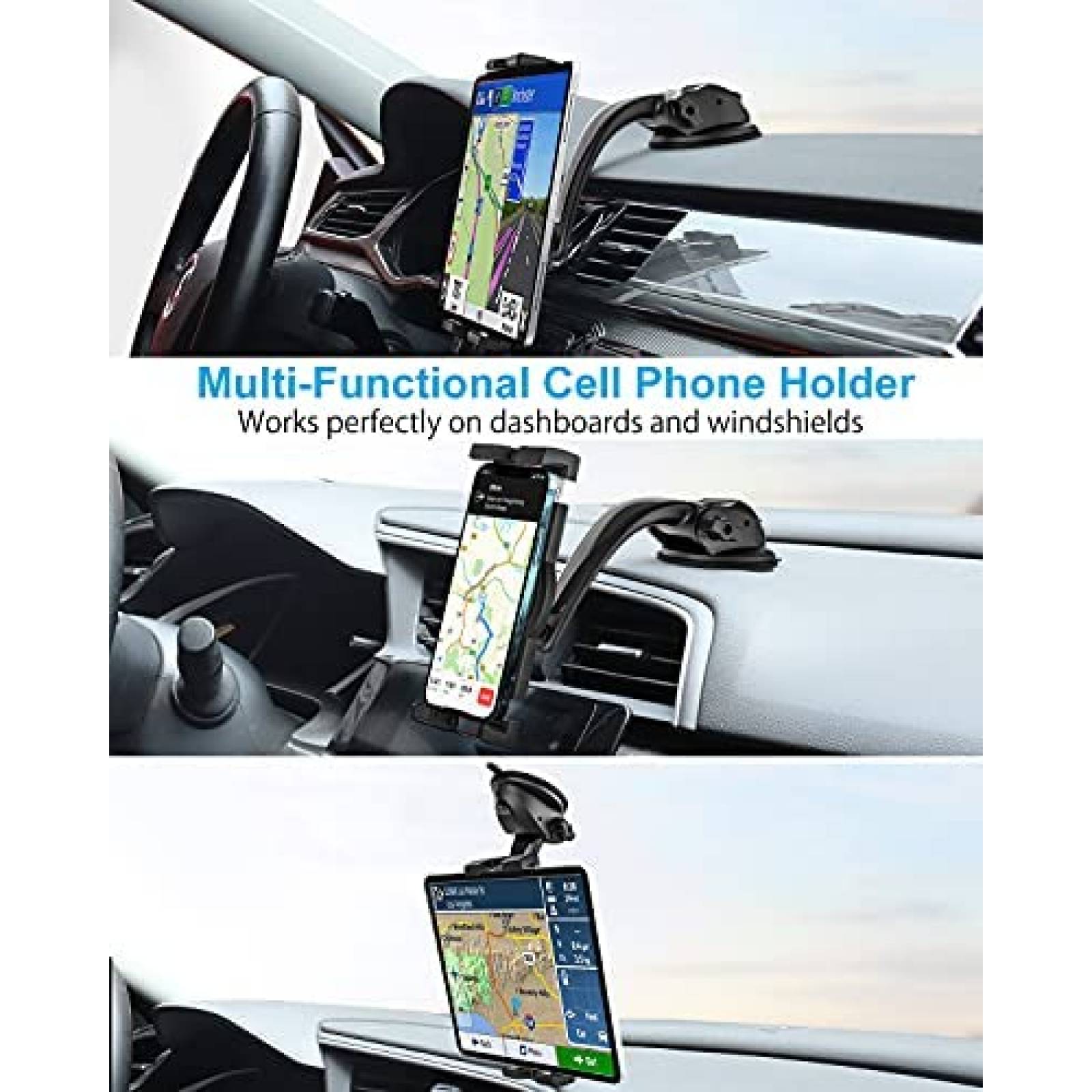 Soporte de Celular/Tablet para Auto Woleyi 4"-13" -Negro