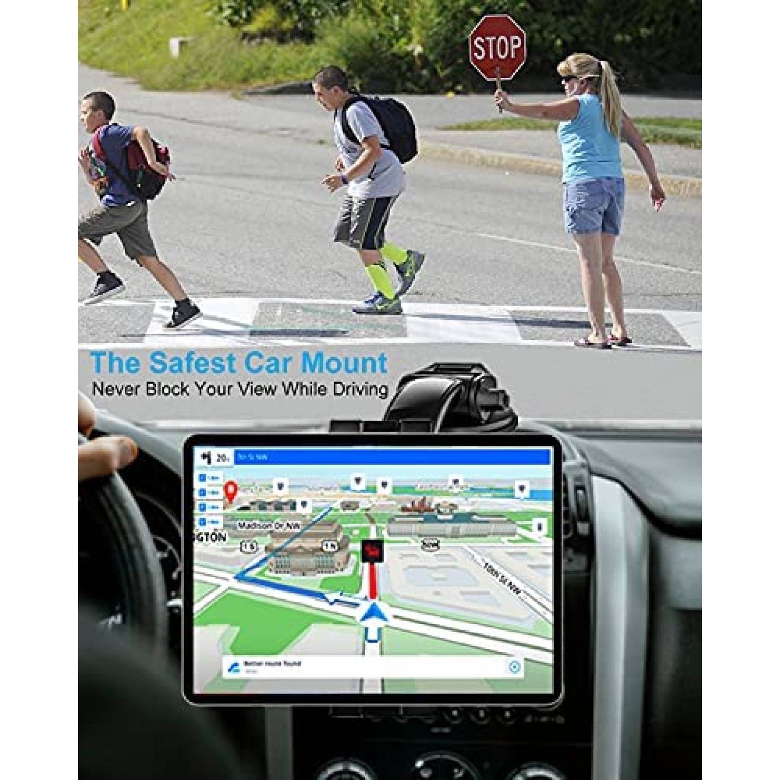 Soporte de Celular/Tablet para Auto Woleyi 4"-13" -Negro