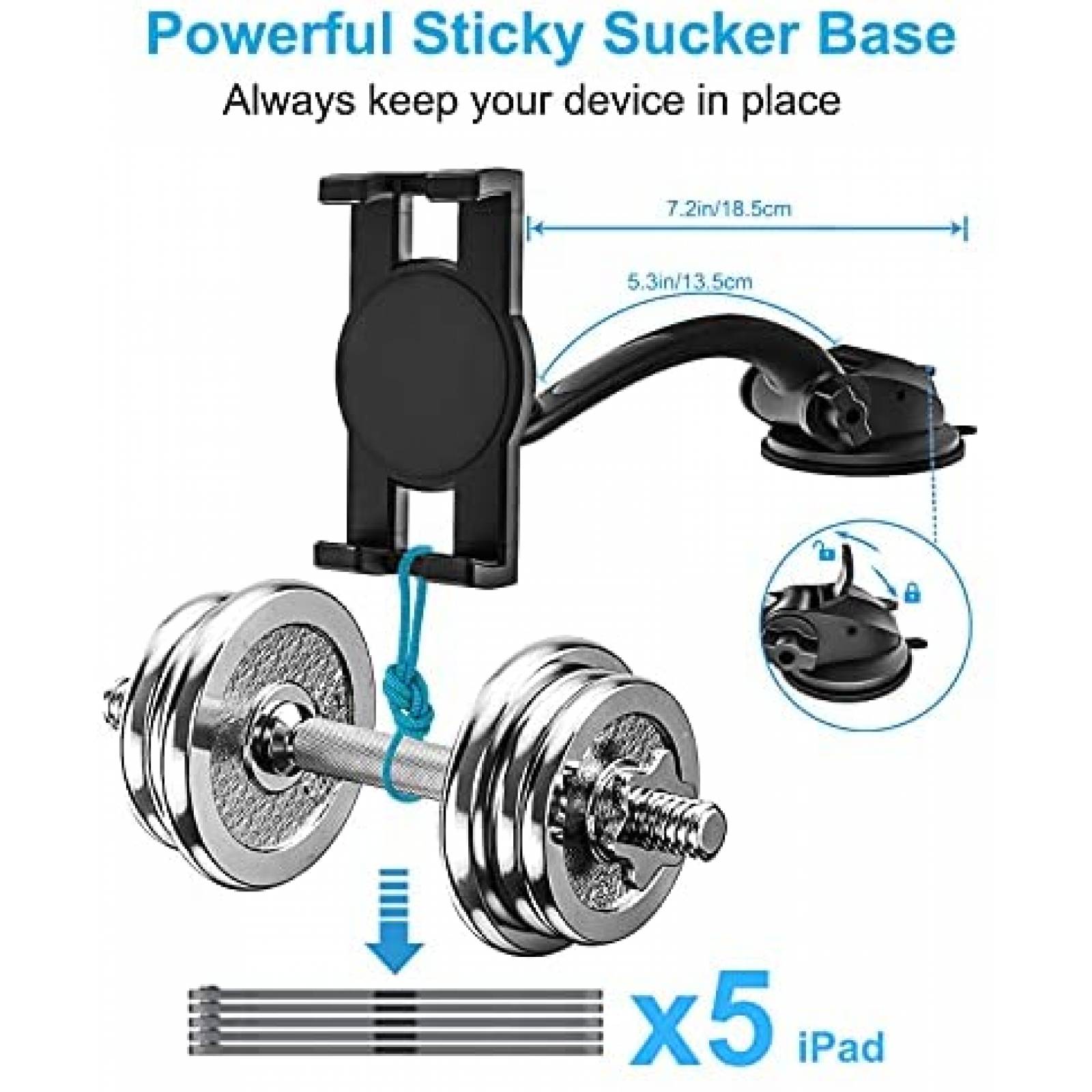 Soporte de Celular/Tablet para Auto Woleyi 4"-13" -Negro