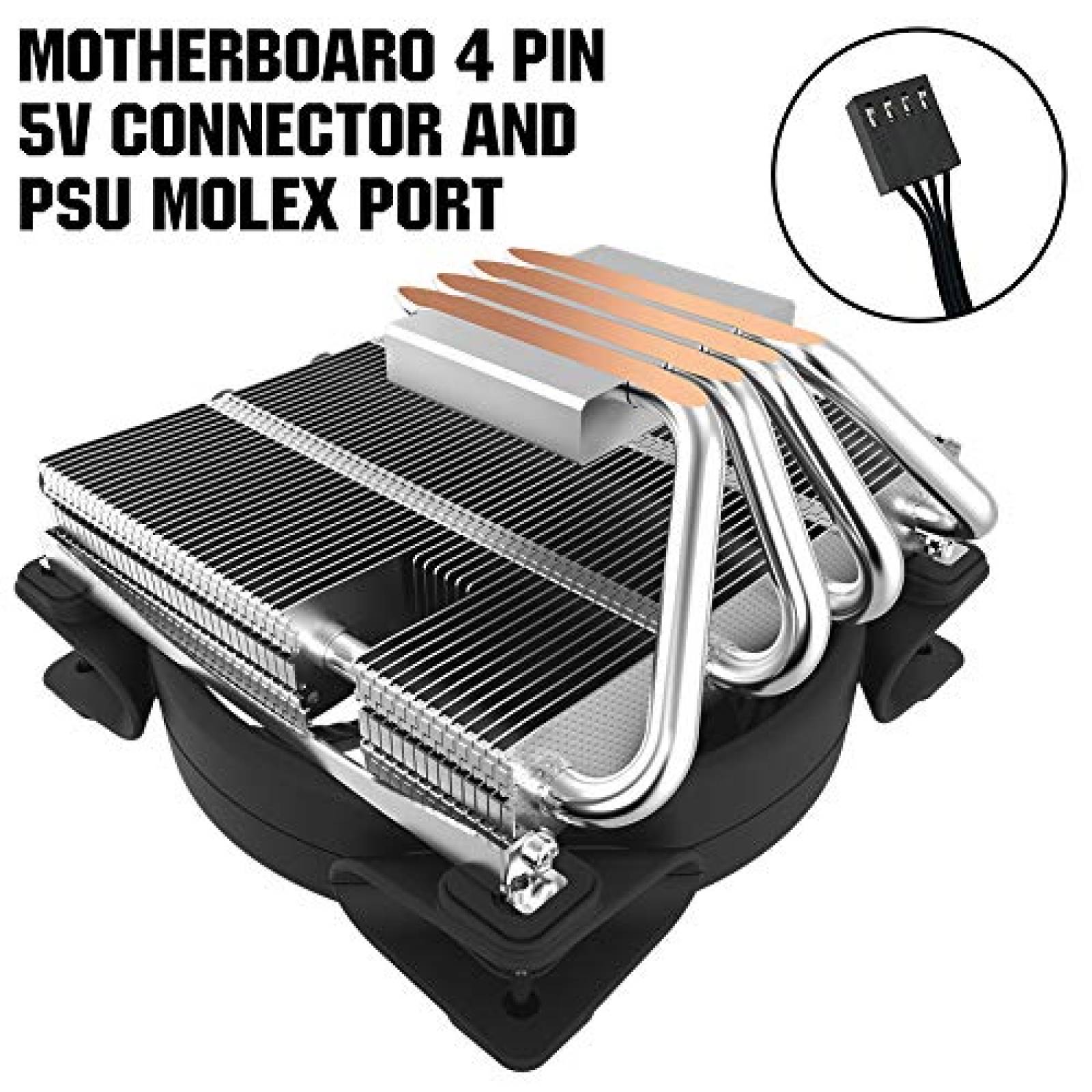 Enfriador de CPU PCCOOLER Gl-46U LED de 120 mm -Negro