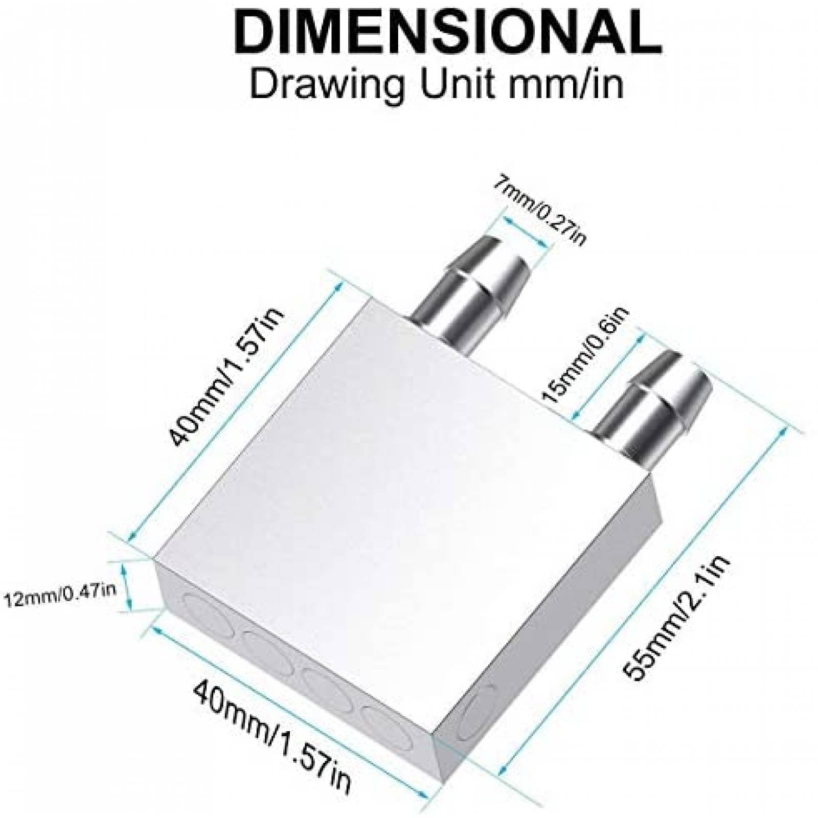 Bloque De Enfriamiento DIYhz 2pzs 40mm Para PC -Blanco