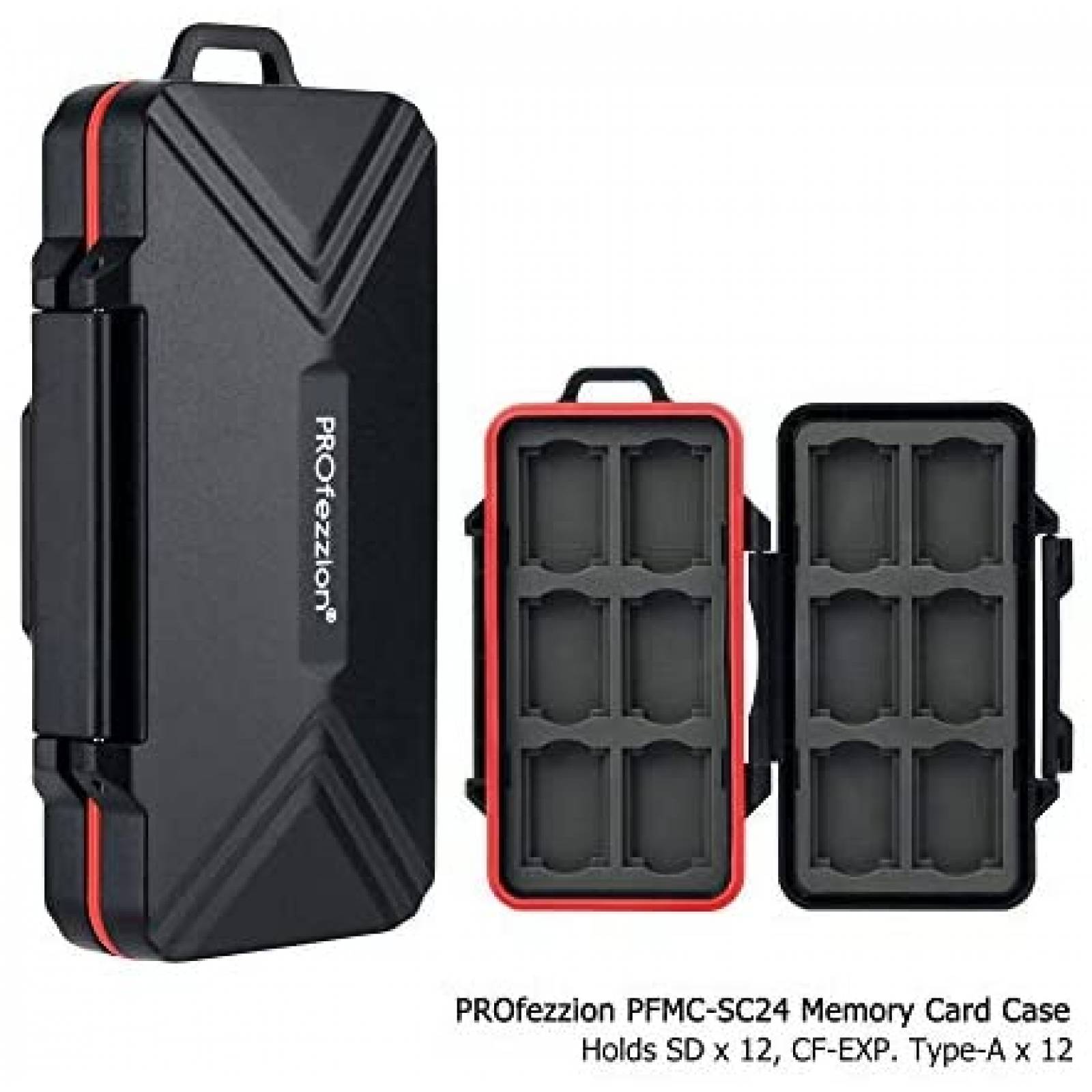 Estuche Tarjetas SD PROfezzion Impermeable Rigido -Negro