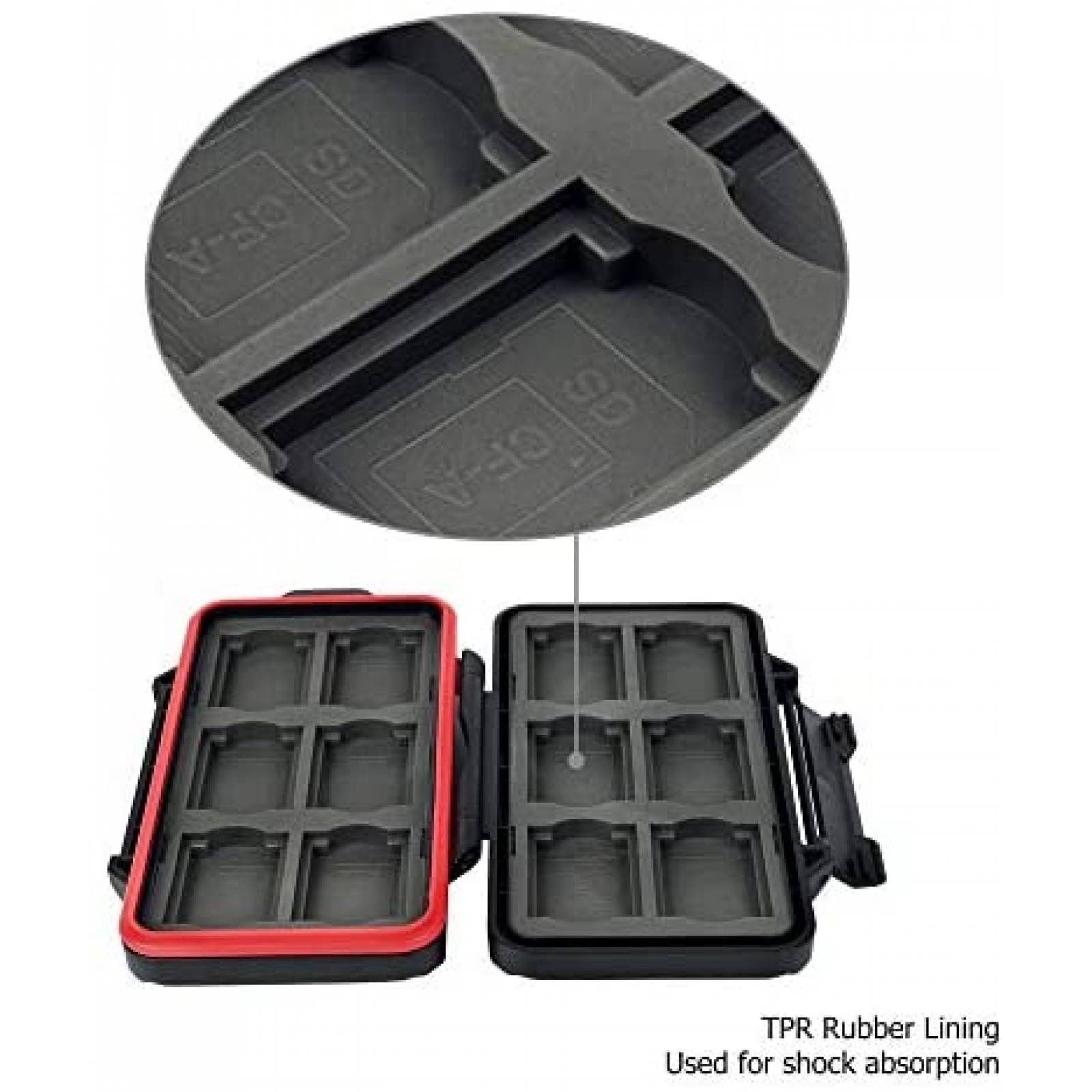 Estuche Tarjetas SD PROfezzion Impermeable Rigido -Negro