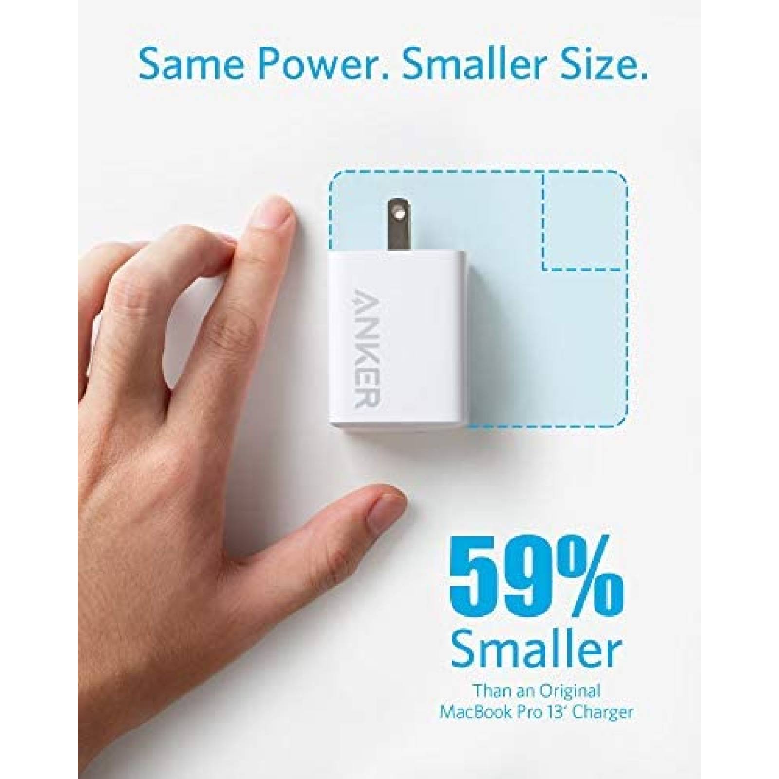 Cargador Anker A2718 USB C 65W Compatible carga rapida