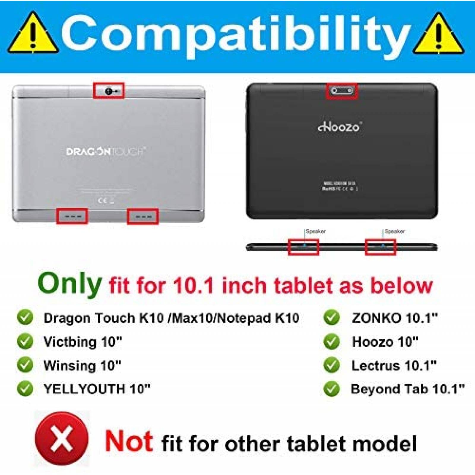 Funda para Tablet DETUOSI 10'' para Dragon Touch Notepad K10