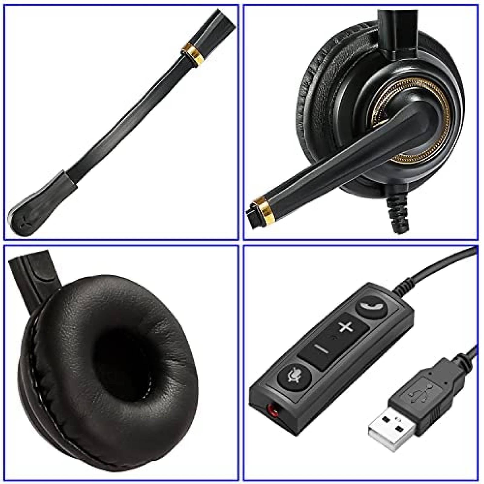 Auriculares KEMEILE USB para celular con microfono -Negro