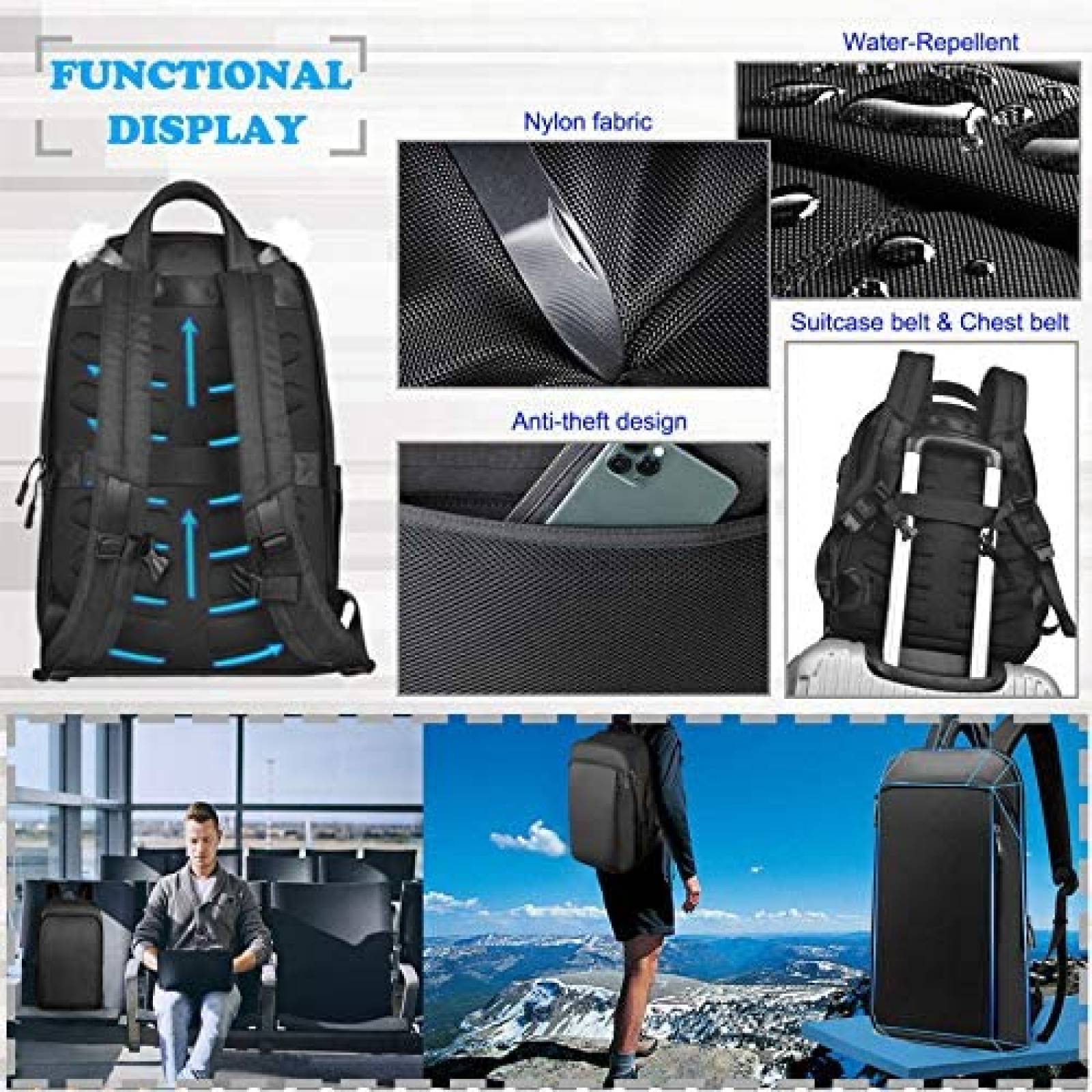 Mochila ZINZ para computadora portatil de 15 15.6 y 16"