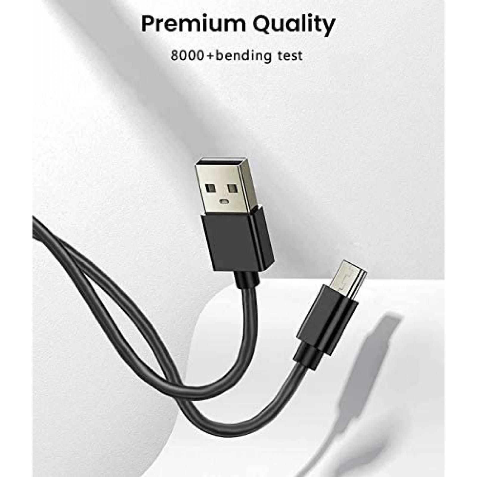 Cable cargador con entrada tipo micro usb ZZS 5ft -Negro