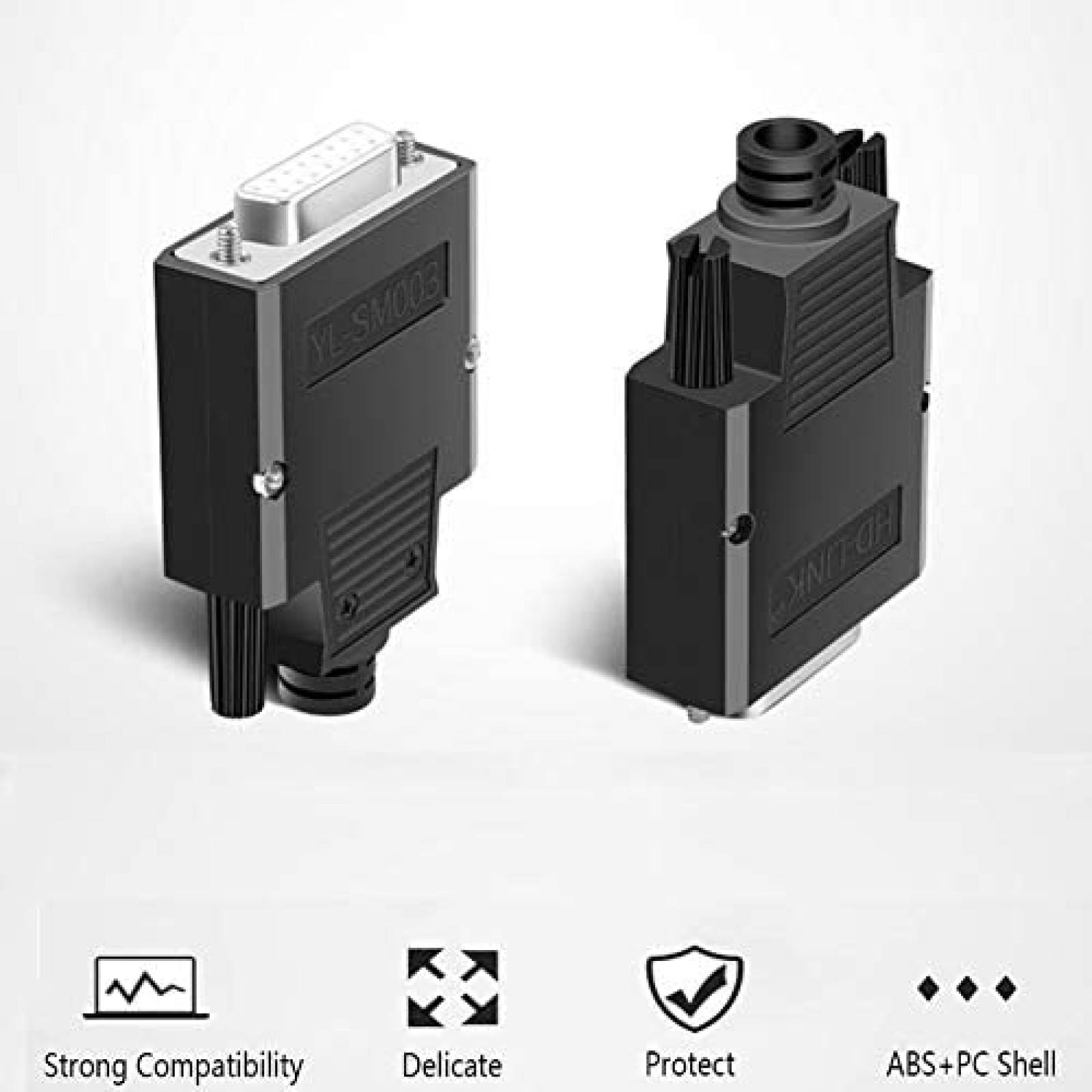 Pack conector RS232 Jienk DB15 x4 macho y hembra -Negro