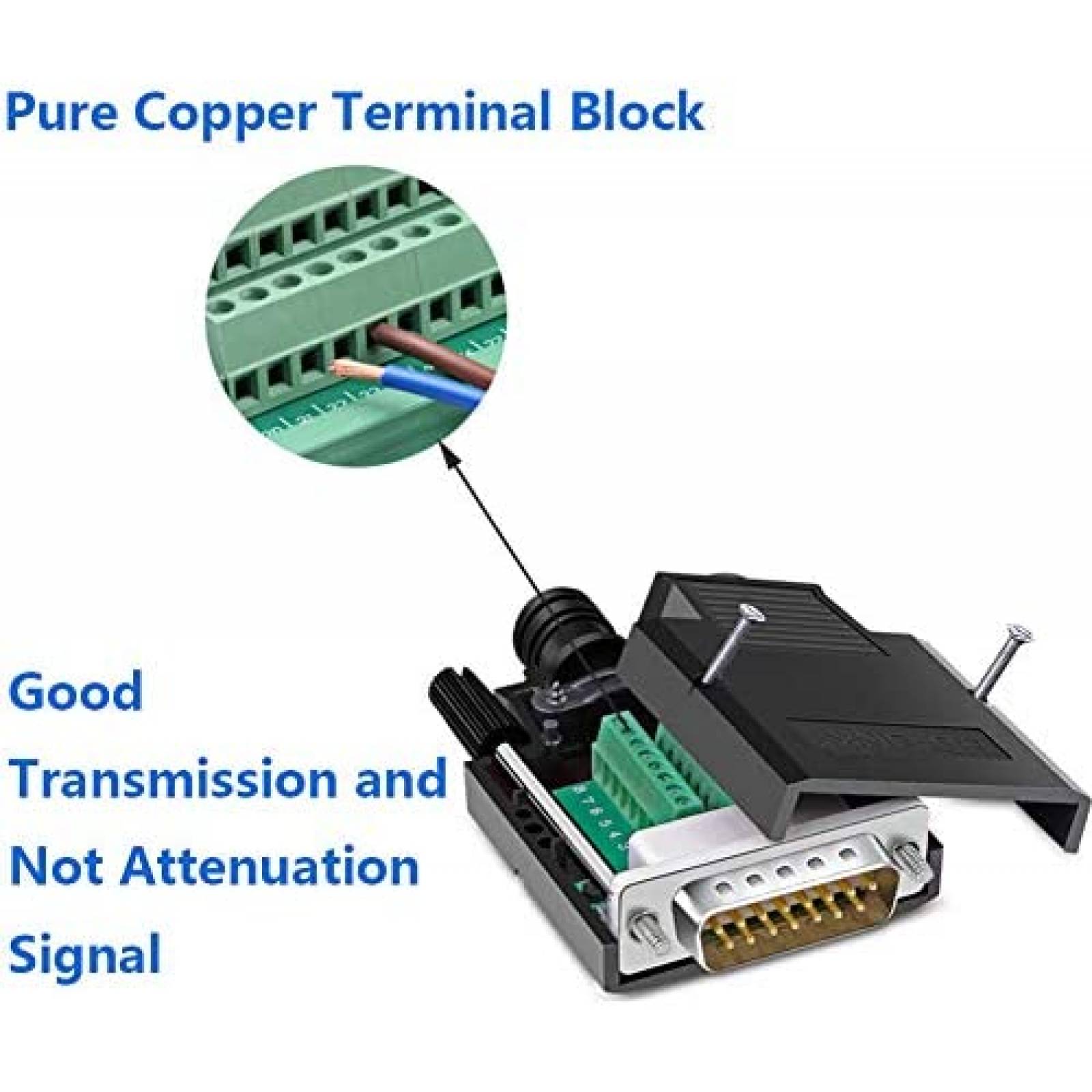Pack conector RS232 Jienk DB15 x4 macho y hembra -Negro