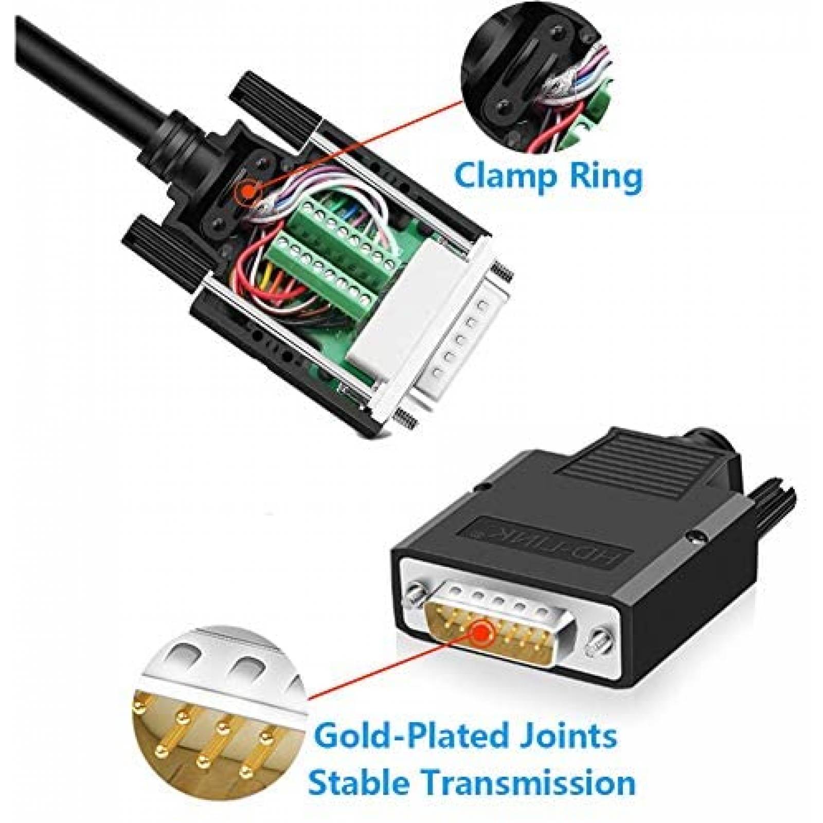 Pack conector RS232 Jienk DB15 x4 macho y hembra -Negro