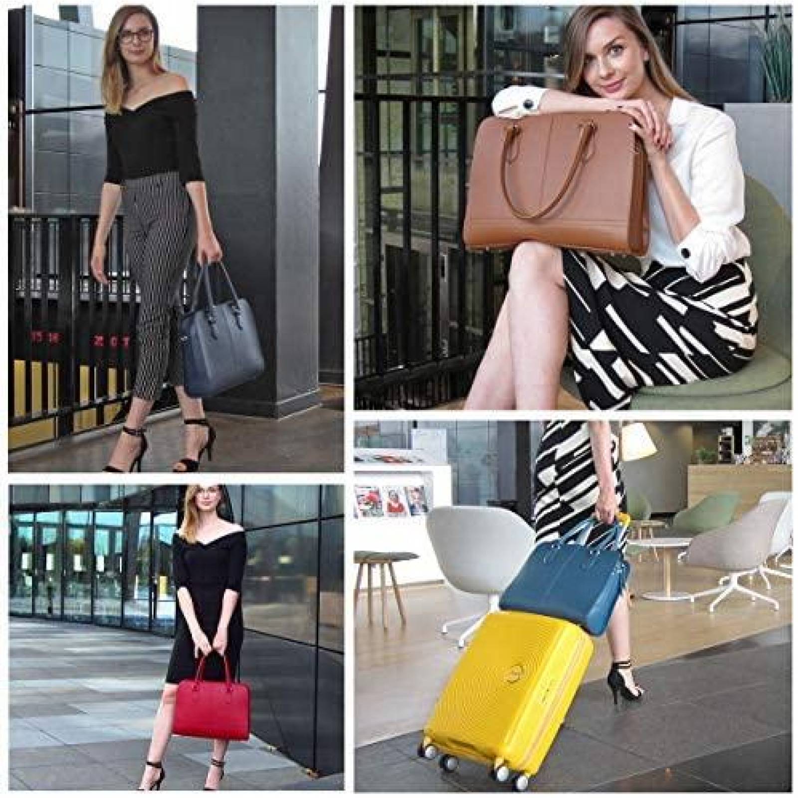 Bolso para Mujer Su.B.dgn de Piel para Laptop 13'' -Rojo