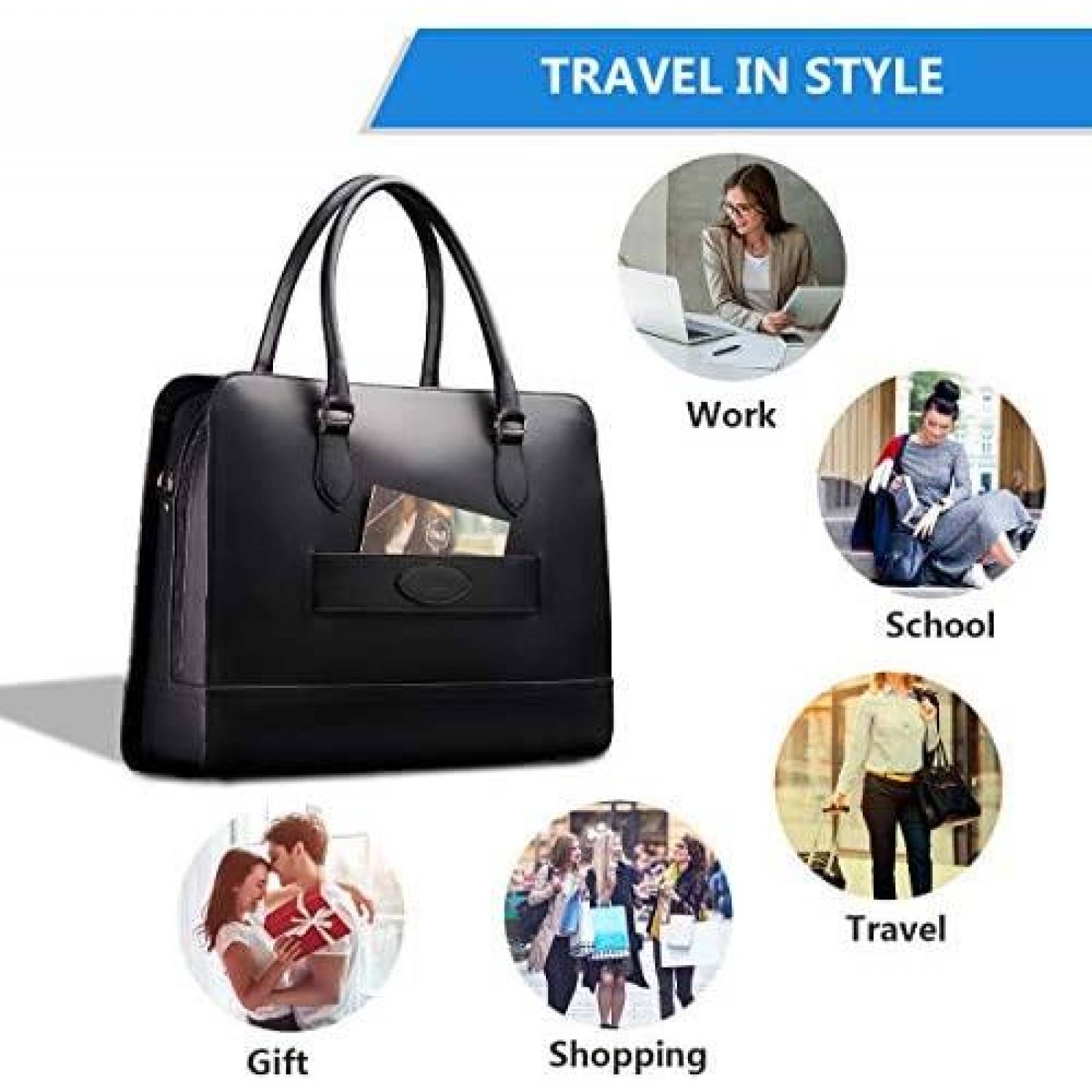 Bolso para Mujer Su.B.dgn de Piel para Laptop 13'' -Rojo